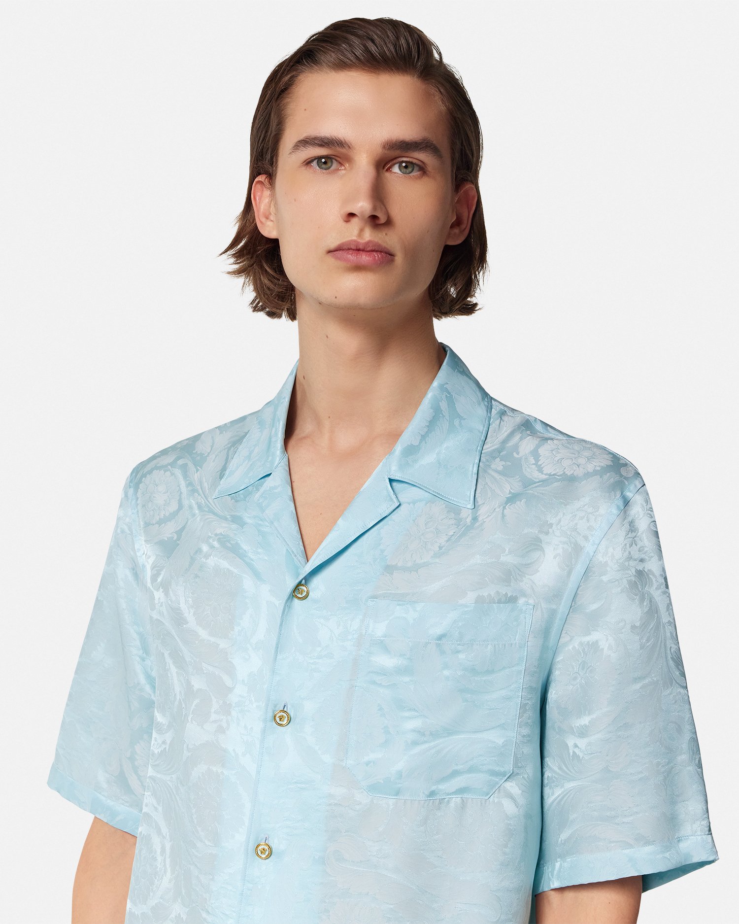 Barocco Jacquard Silk-Blend Shirt