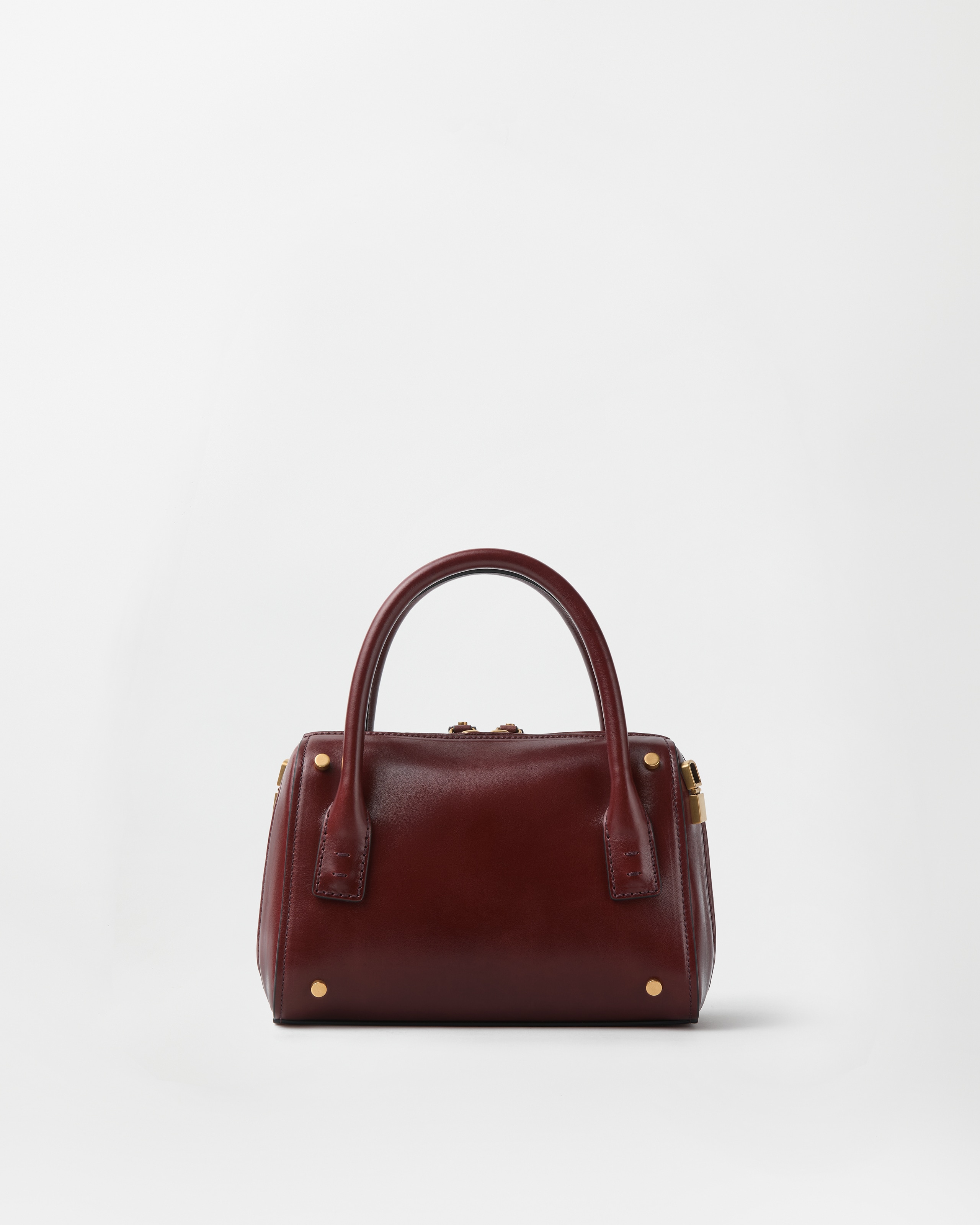 Roomy Small Leather Boston Bag Blue | VERSACE US