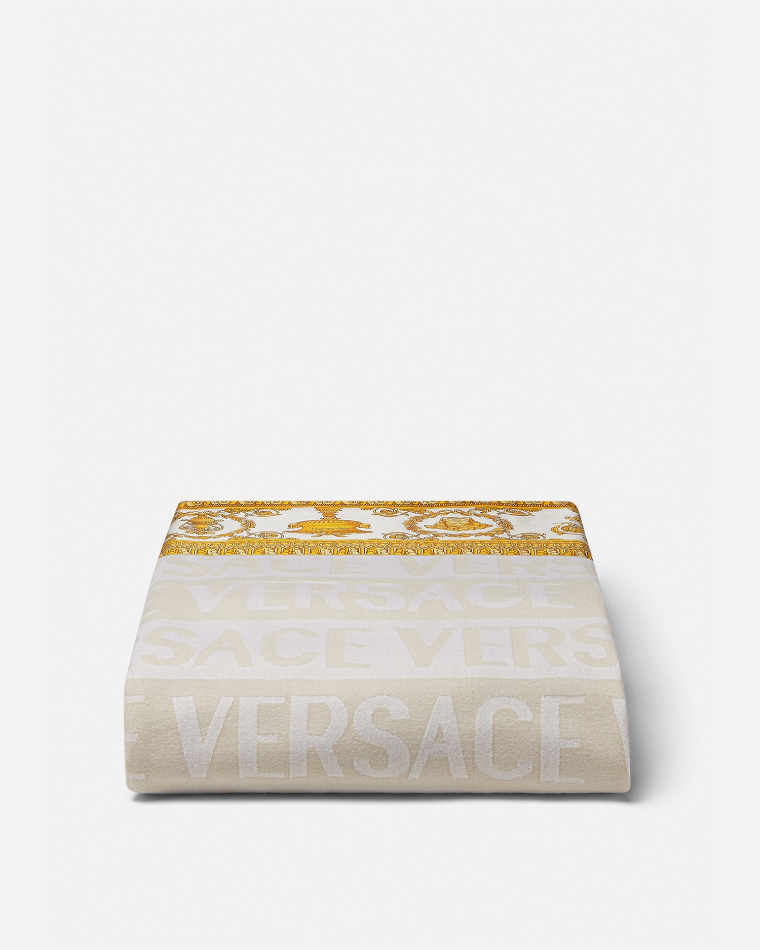 Versace Home Couverture Réversible I ♡ Baroque In Neutral