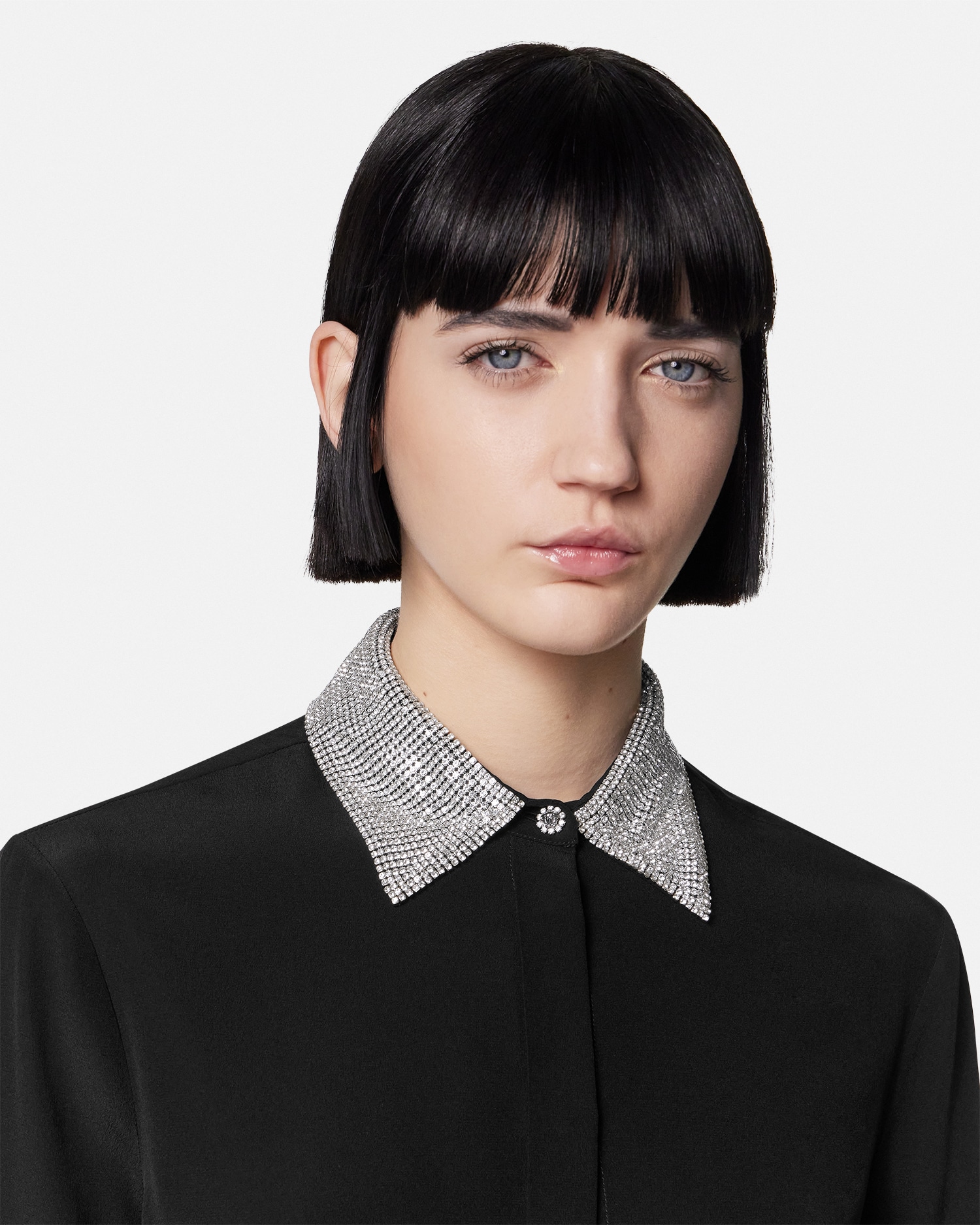 Crystal Silk Crêpe Fitted Shirt
