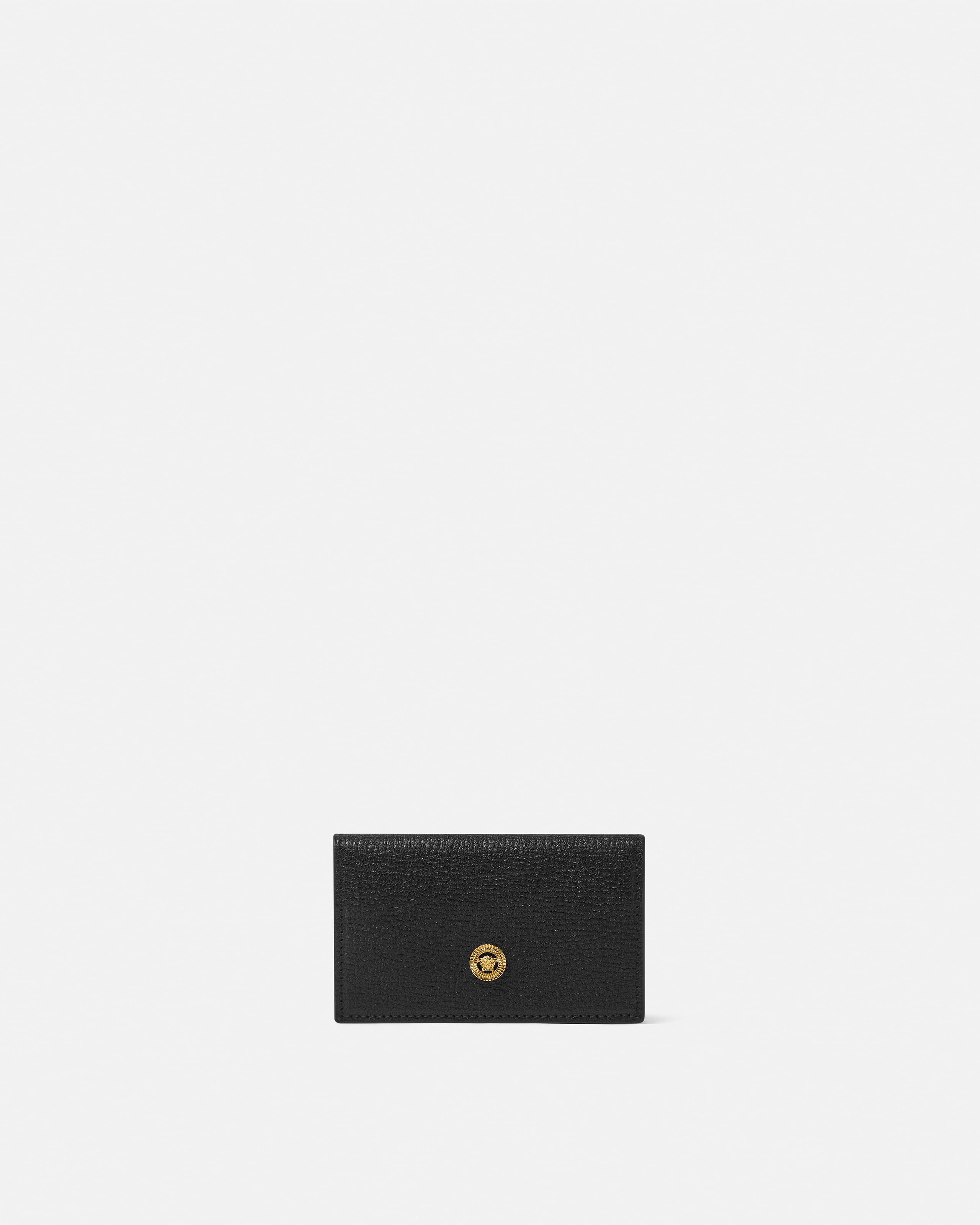 Versace Porte-cartes En Cuir Medusa Biggie In Black