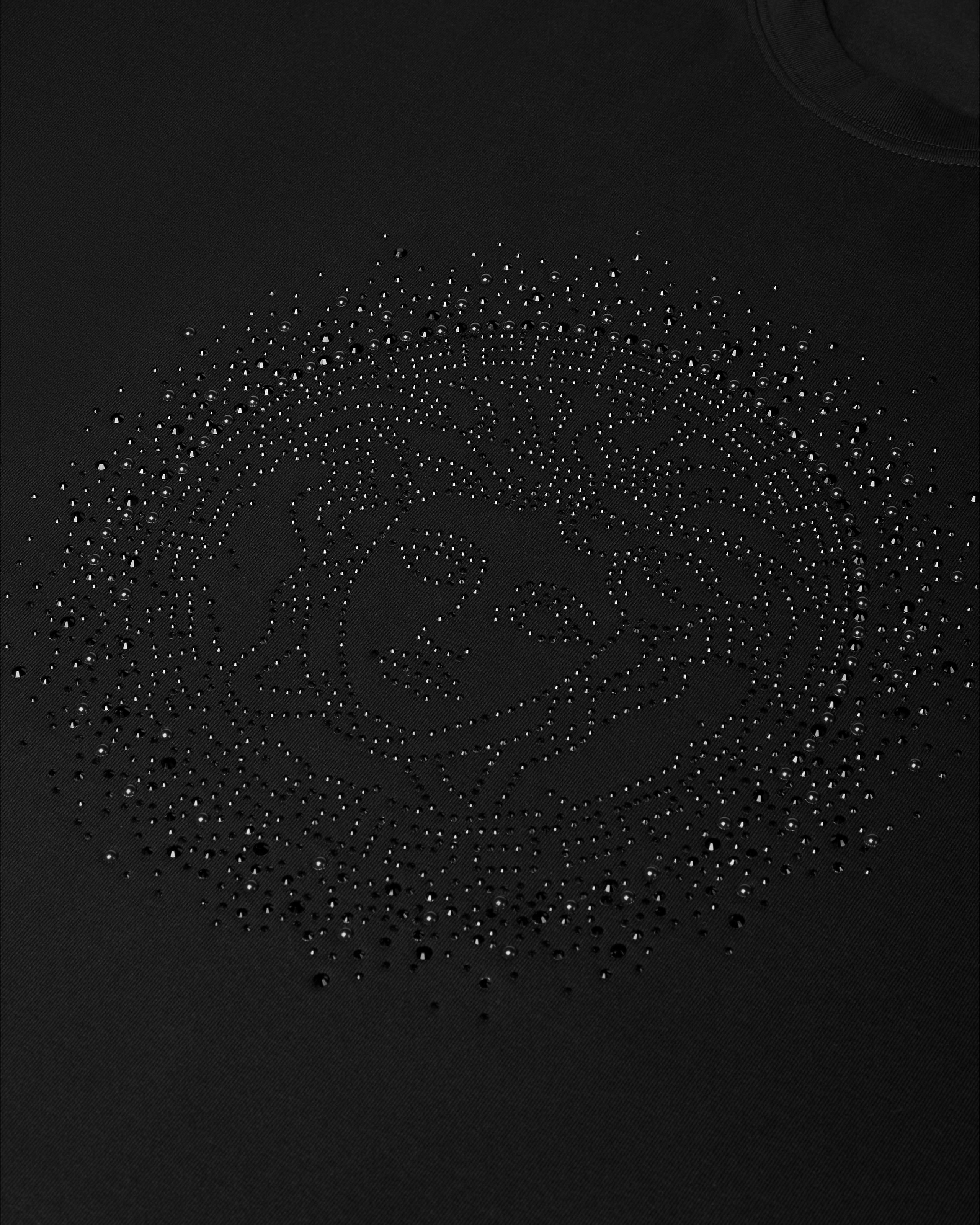 Versace Embellished Cotton-jersey T-shirt In Black