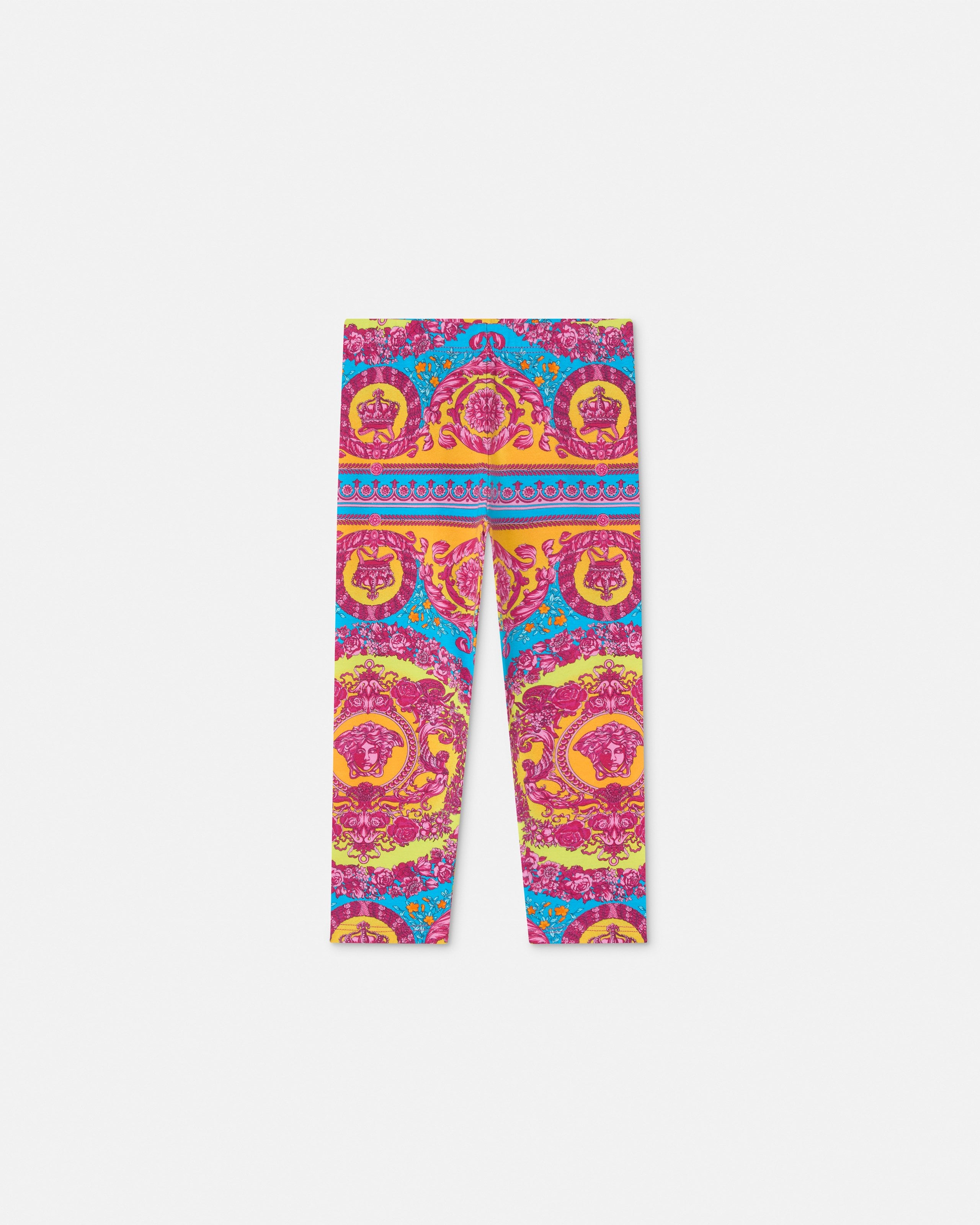 Versace Kids Printed Cotton-jersey Leggings In Multi