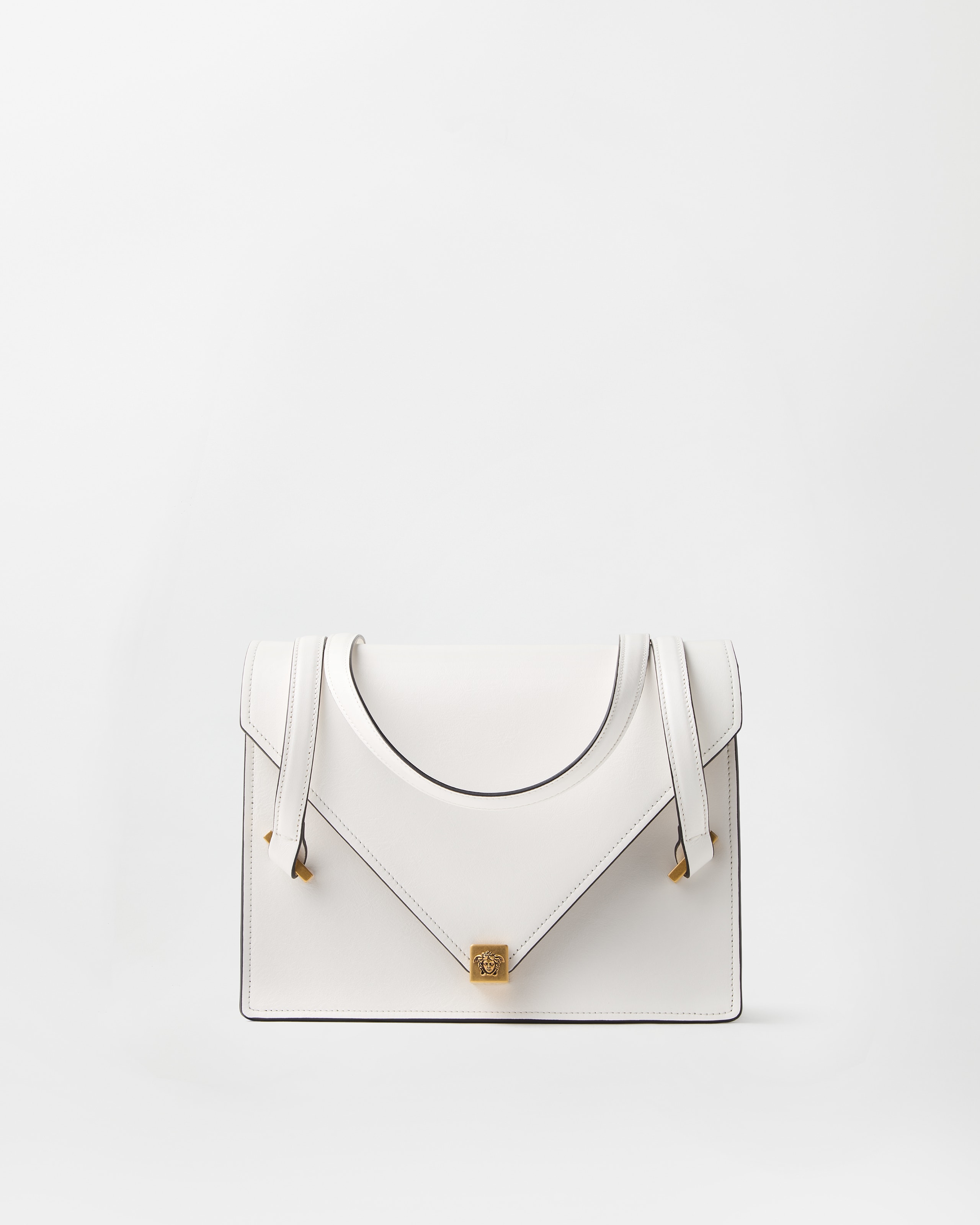 Versace Severine Leather Shoulder Bag In White