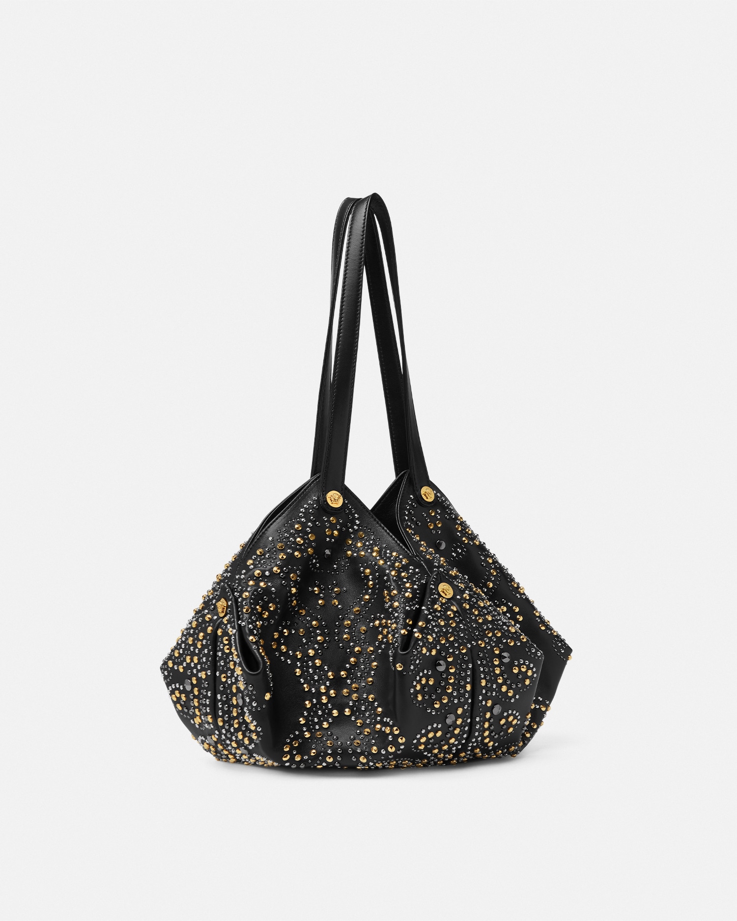 Versace Studded Protea Shoulder Bag In Multi