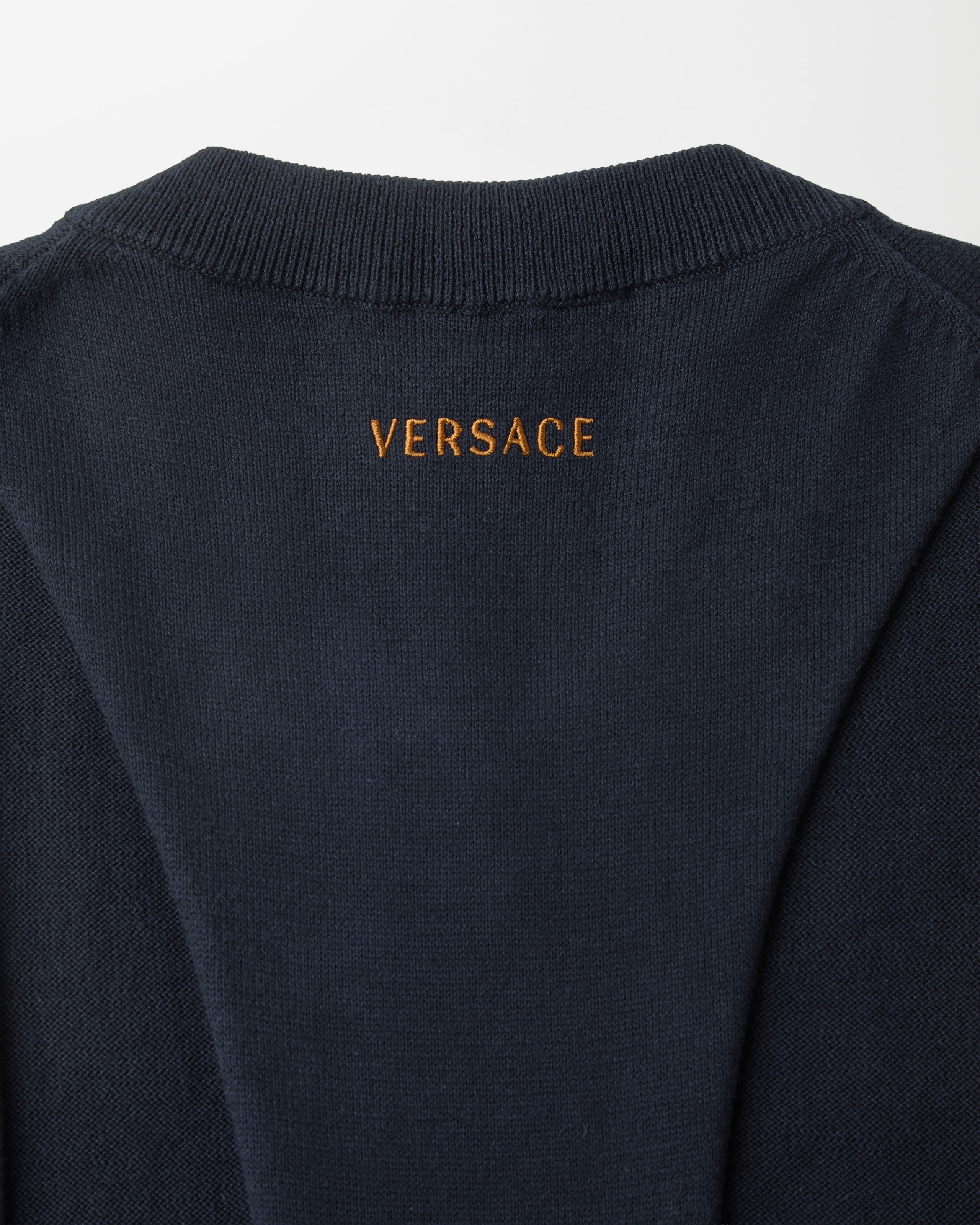 Cotton Knit Tank Top Blue | VERSACE US