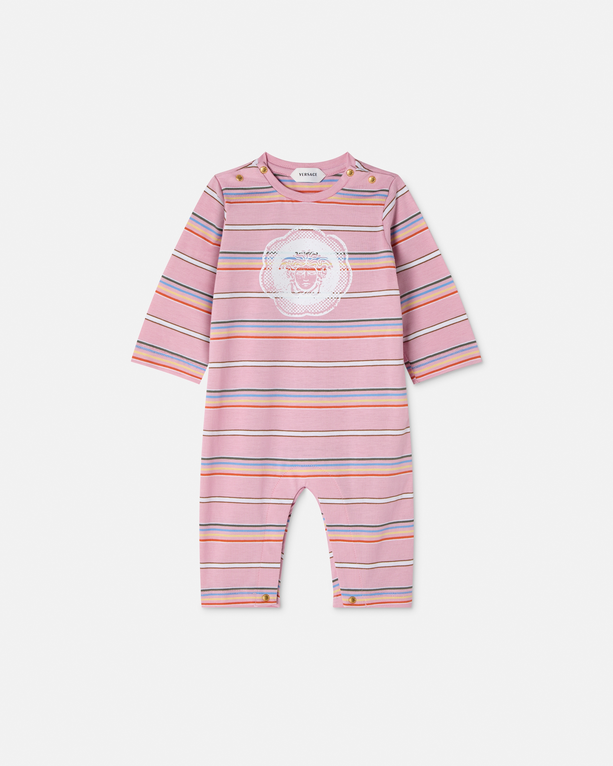Versace Grenouillère En Jersey De Coton Imprimé Baby In Black