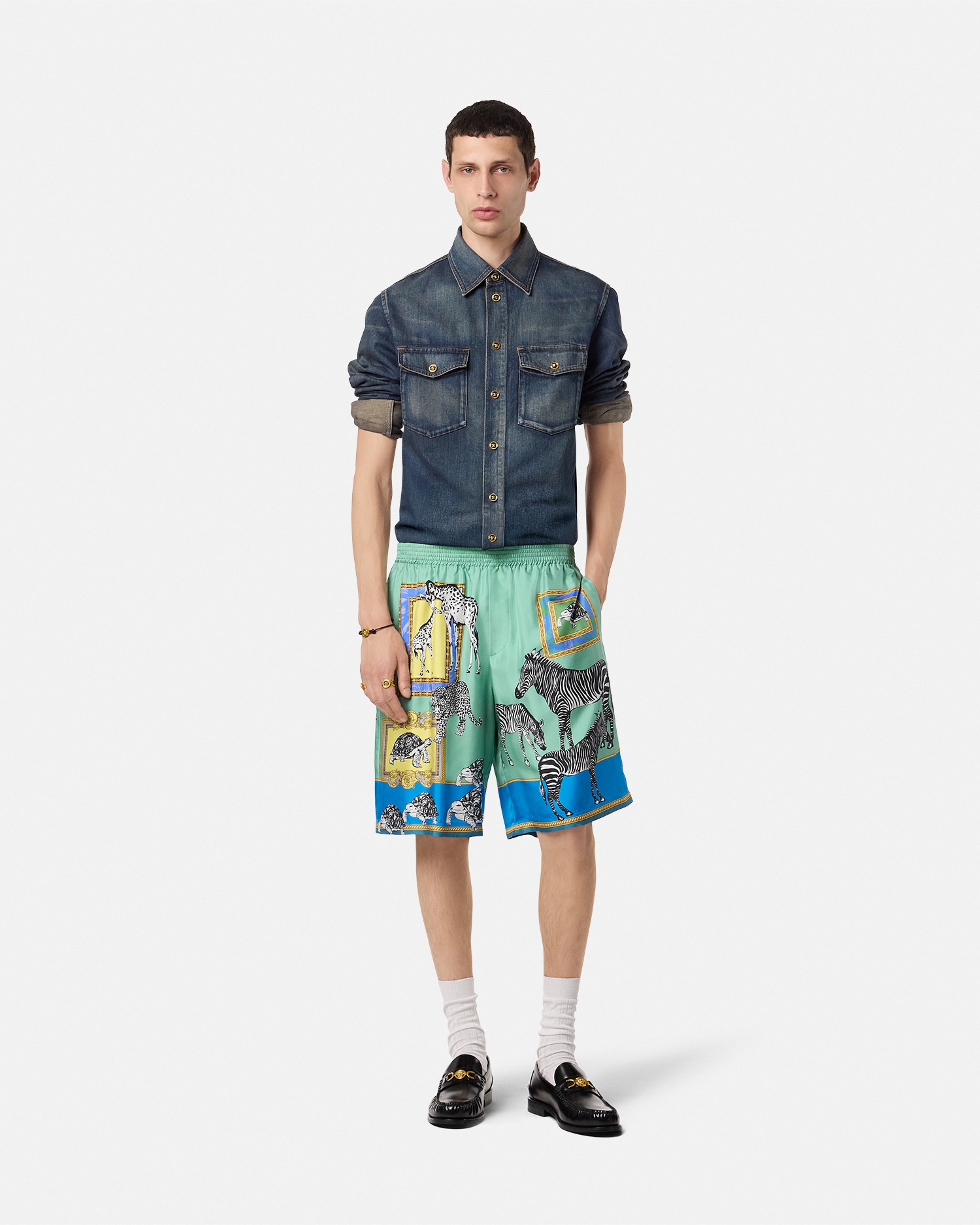 Versace Safari Silk Shorts