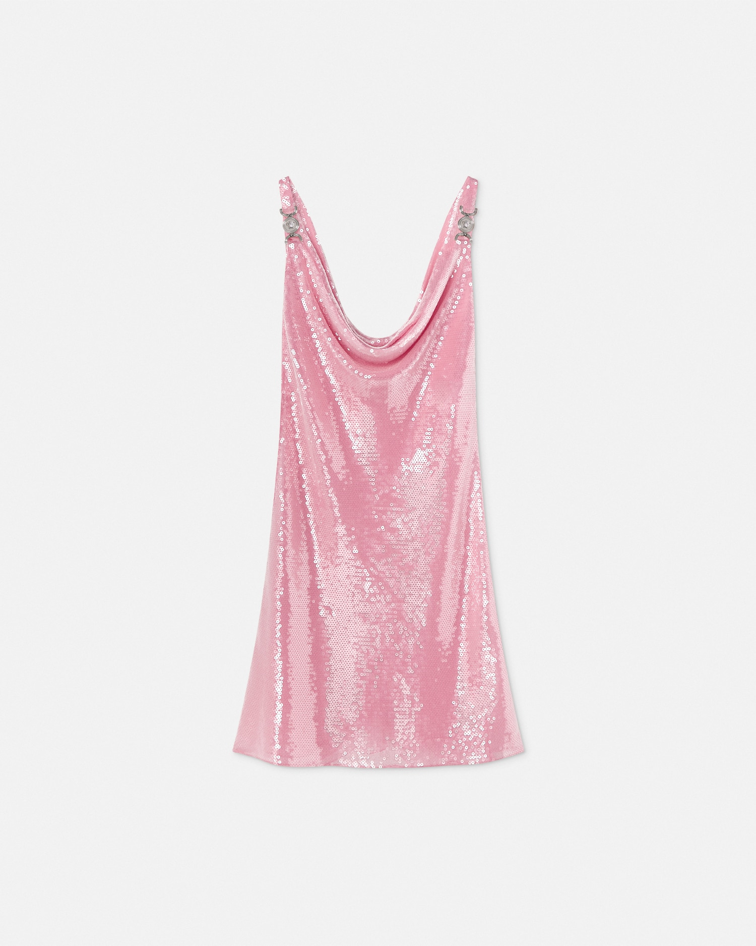 Versace Mini Robe Nuisette En Soie À Sequins