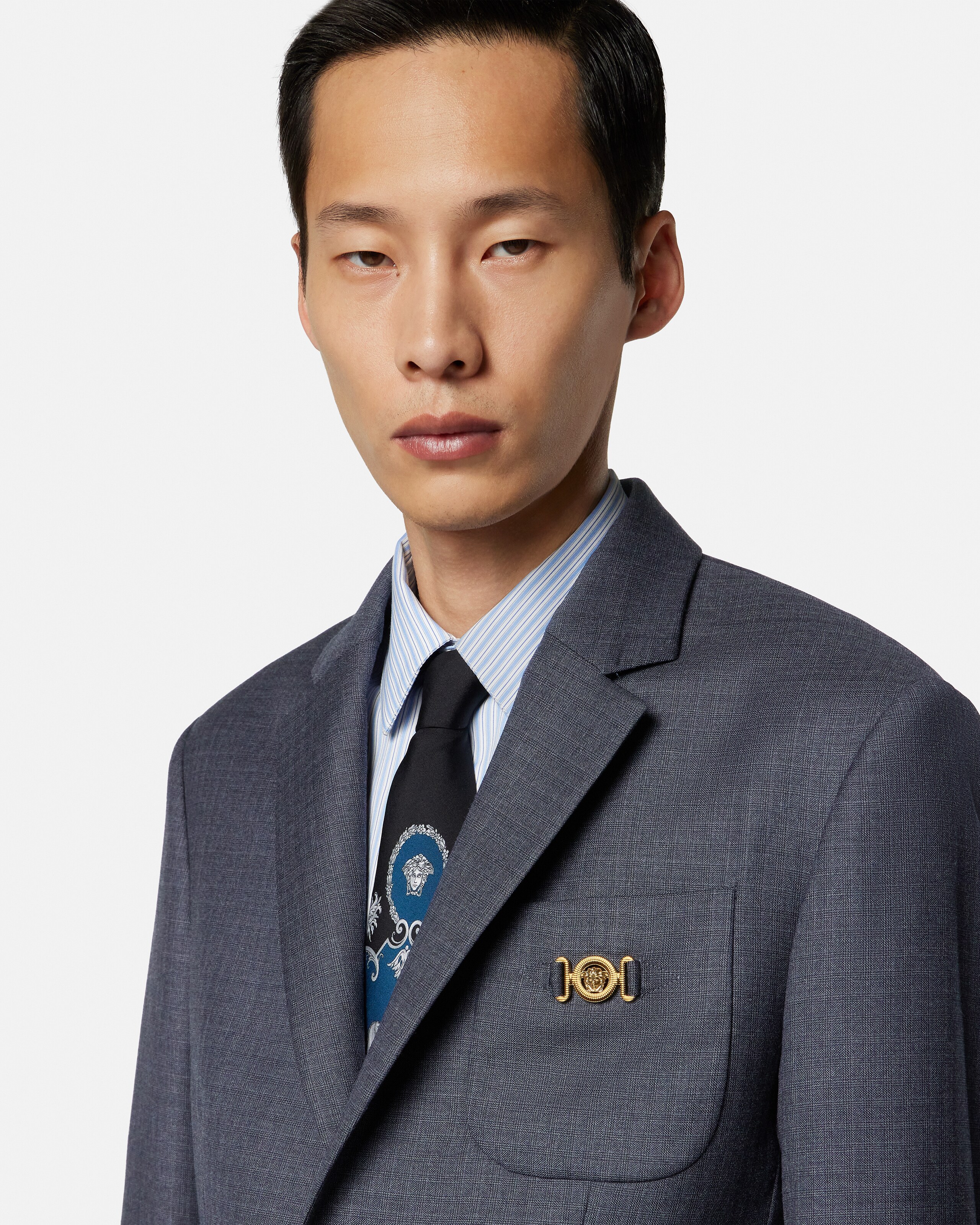 Micro-Checked Wool Blazer