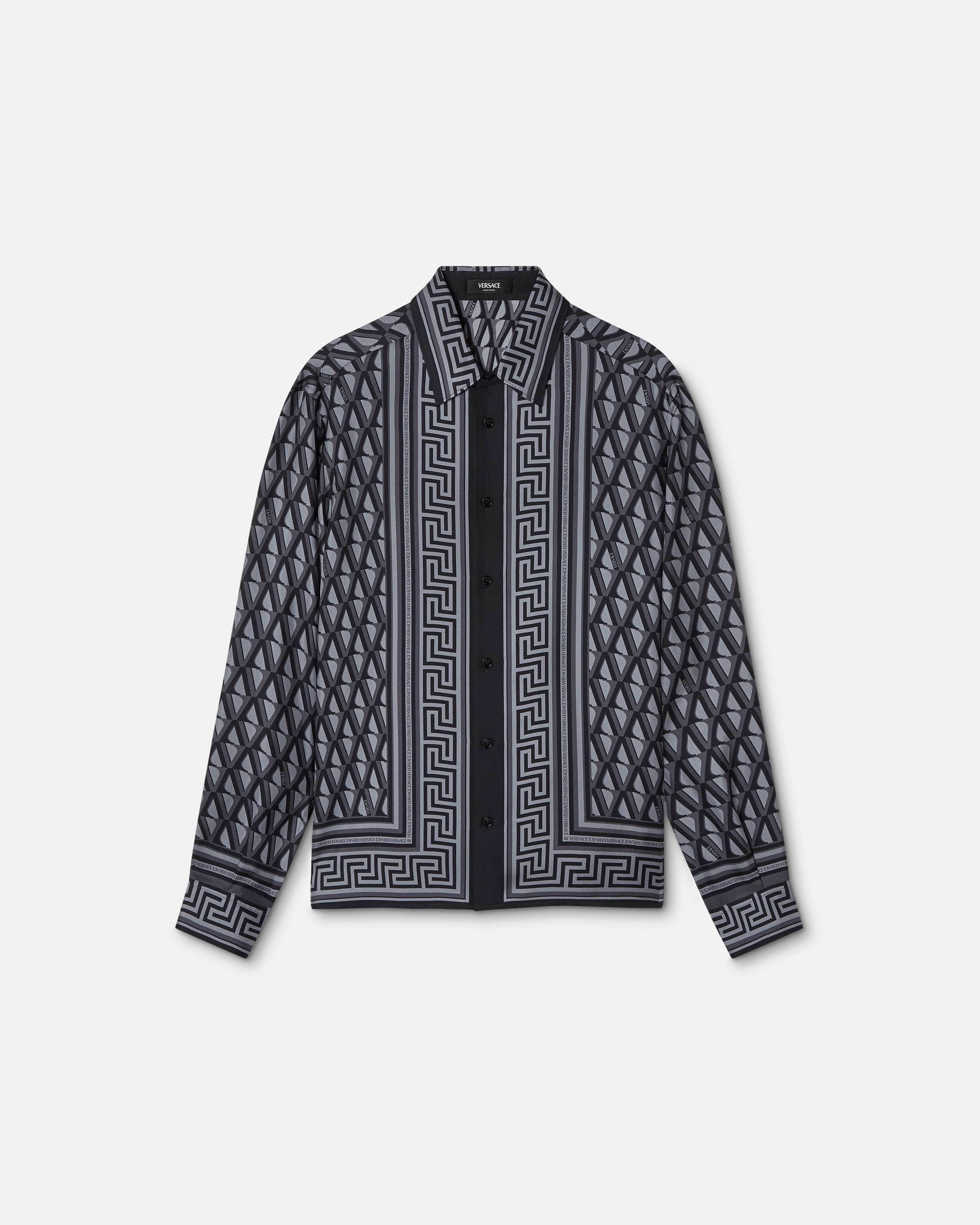 Printed Silk Twill Slim Shirt