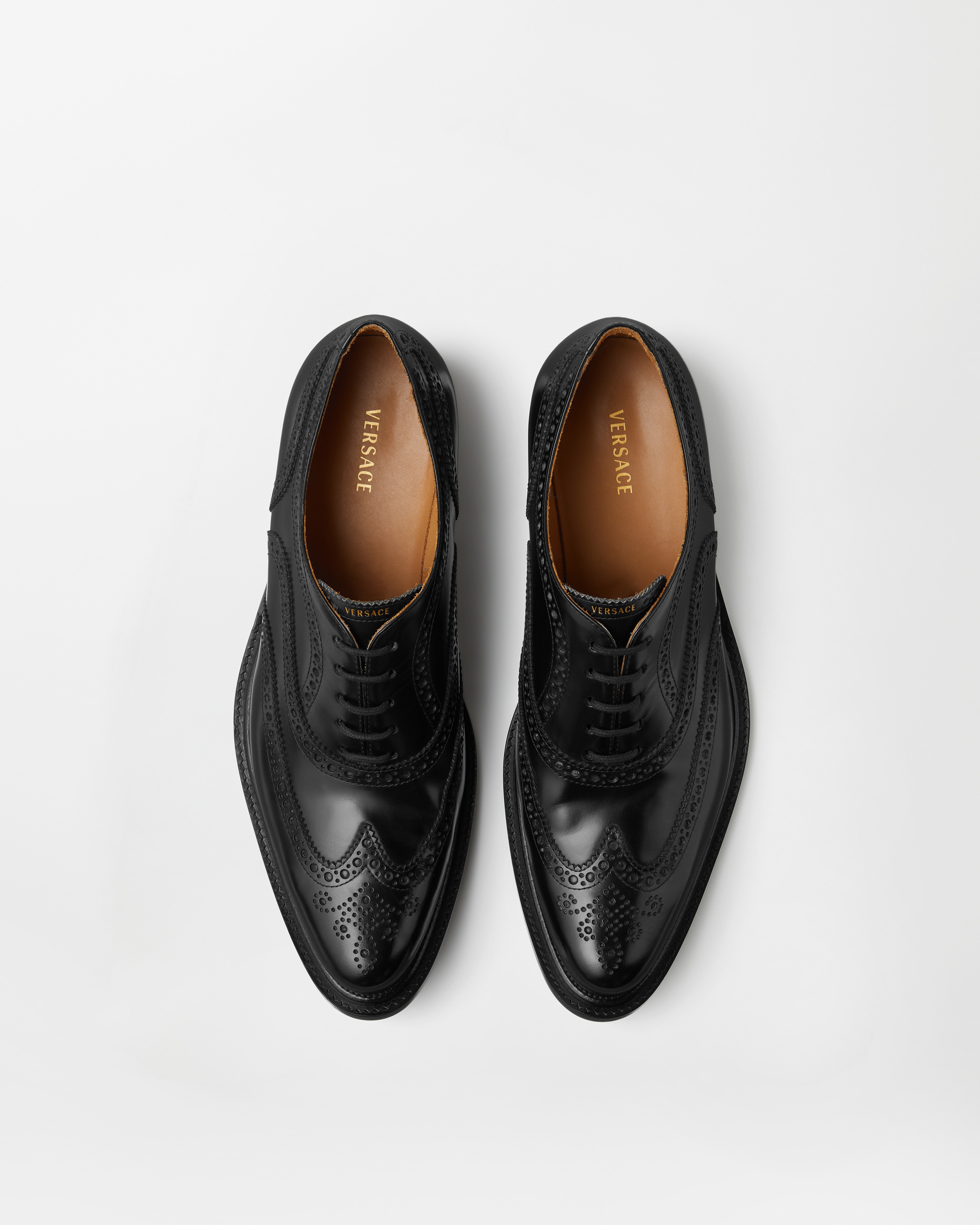 Versace Collection oxfords Gianni Versace Medusa Insignia Embossed Leather Oxfords  main image 3