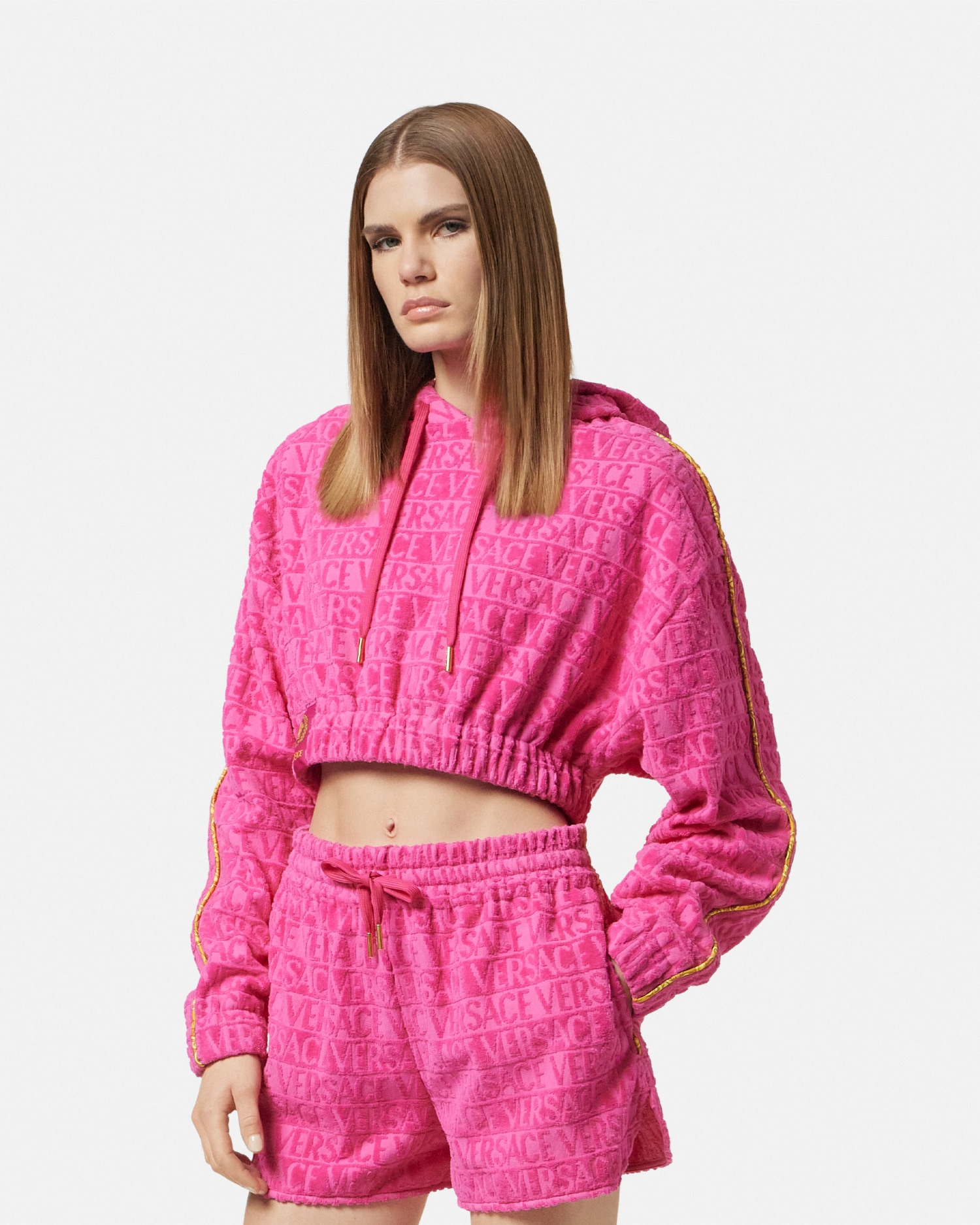 I ♡ Baroque Crop Hoodie | VERSACE US