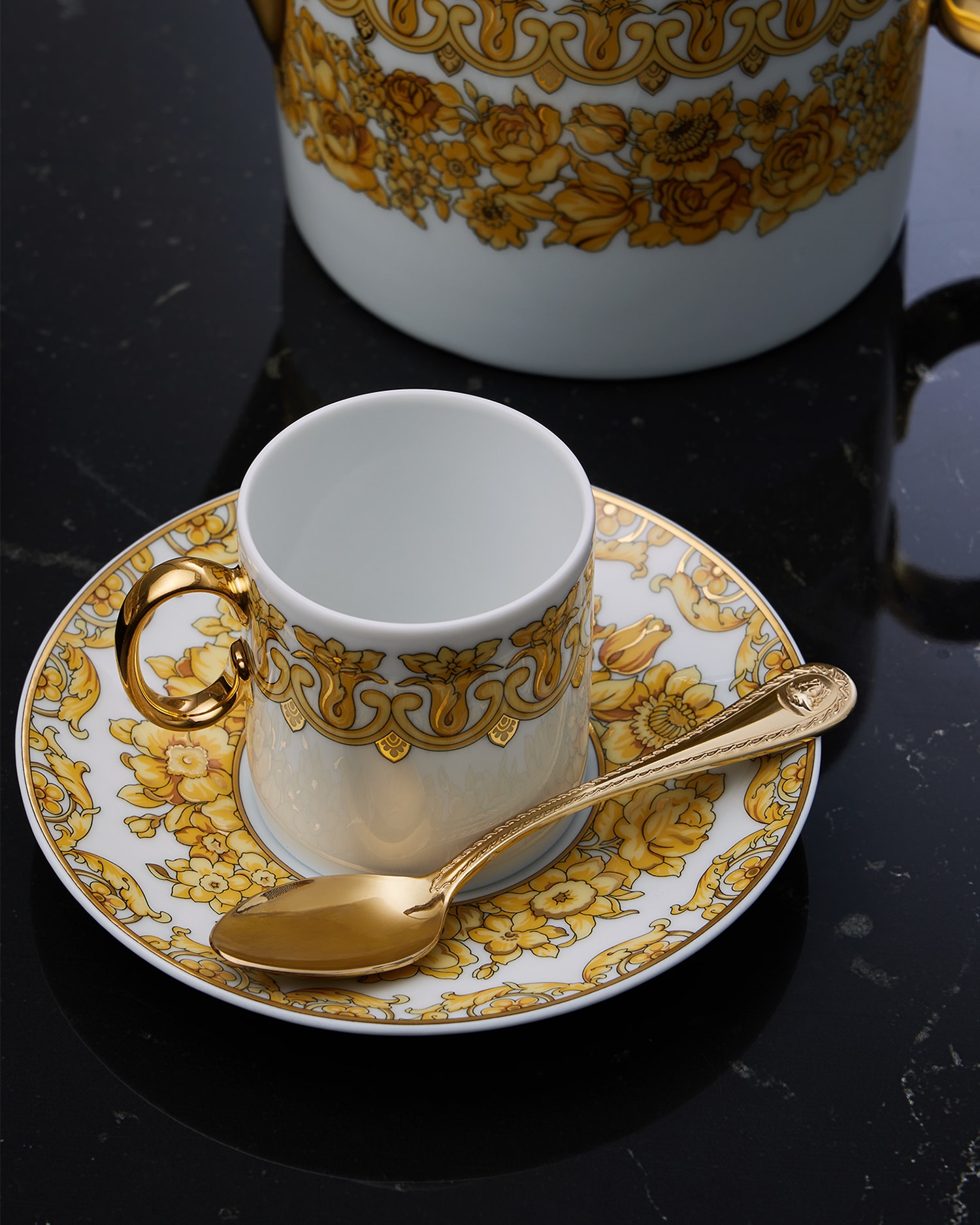 Versace Medusa Gilded Coffee Spoon In Gold