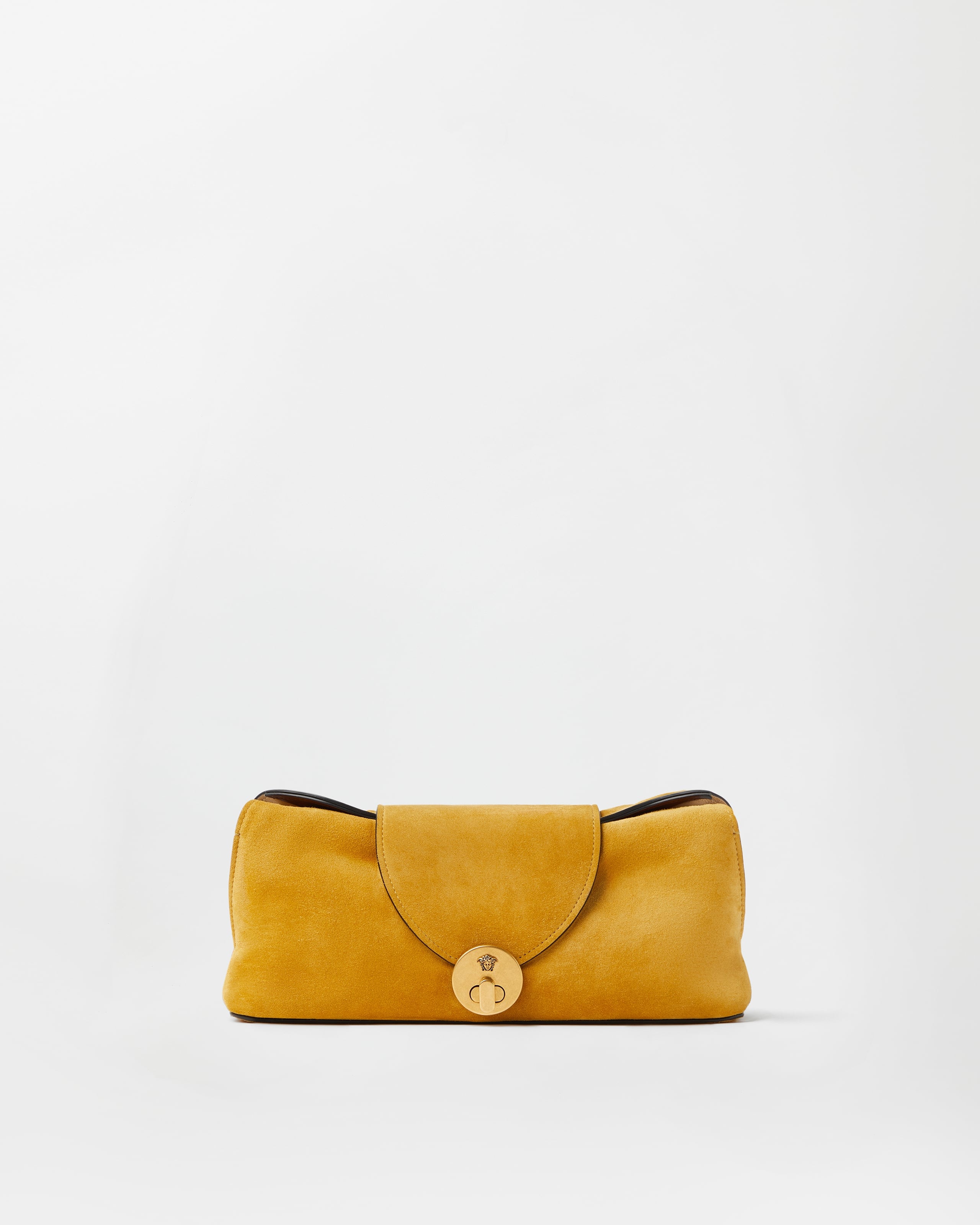 Versace Vivian Suede Clutch In Black