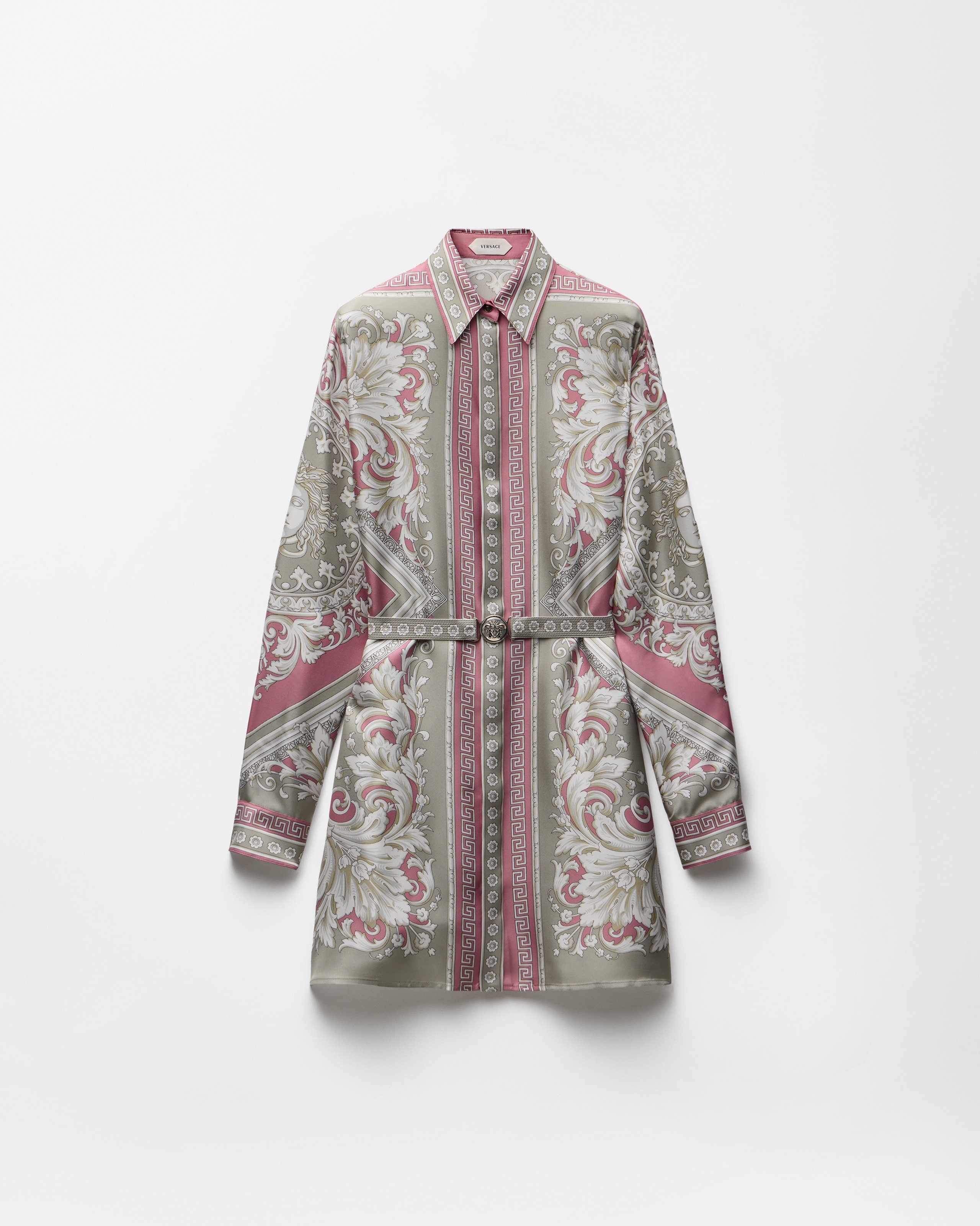 Versace Mini Robe En Sergé De Soie Imprimée In Multi
