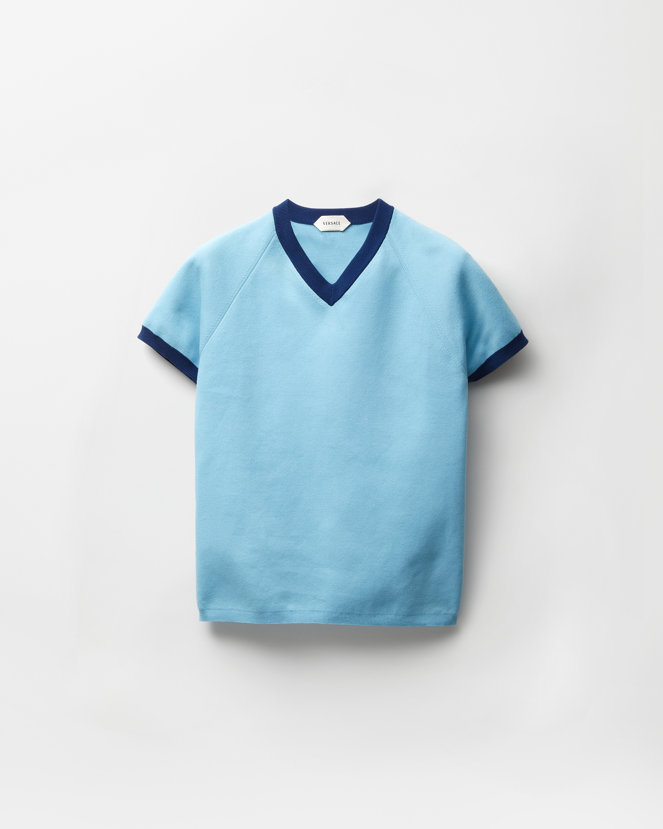 Versace Cotton-knit T-shirt In Blue