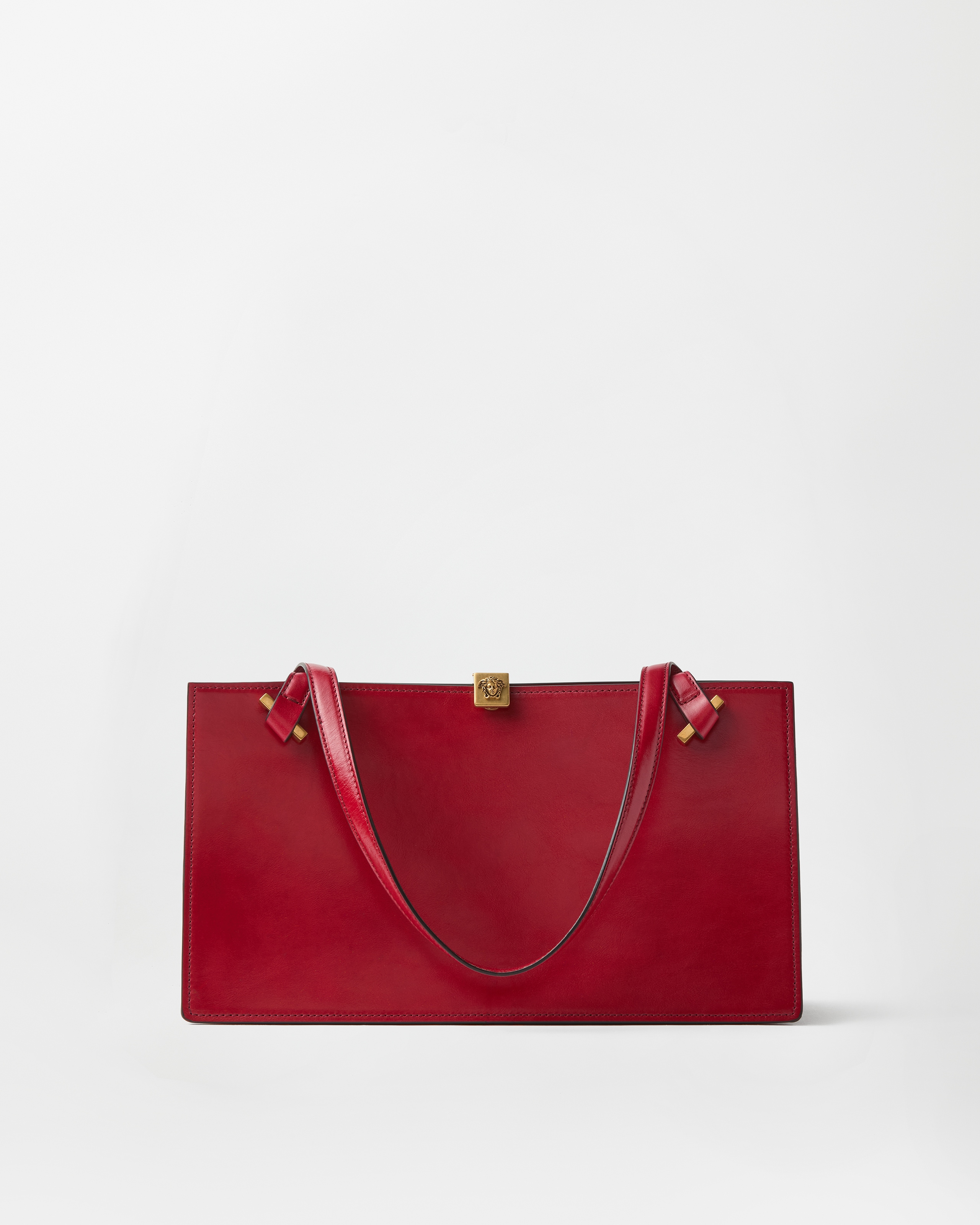 Versace Severine Leather Tote In Red