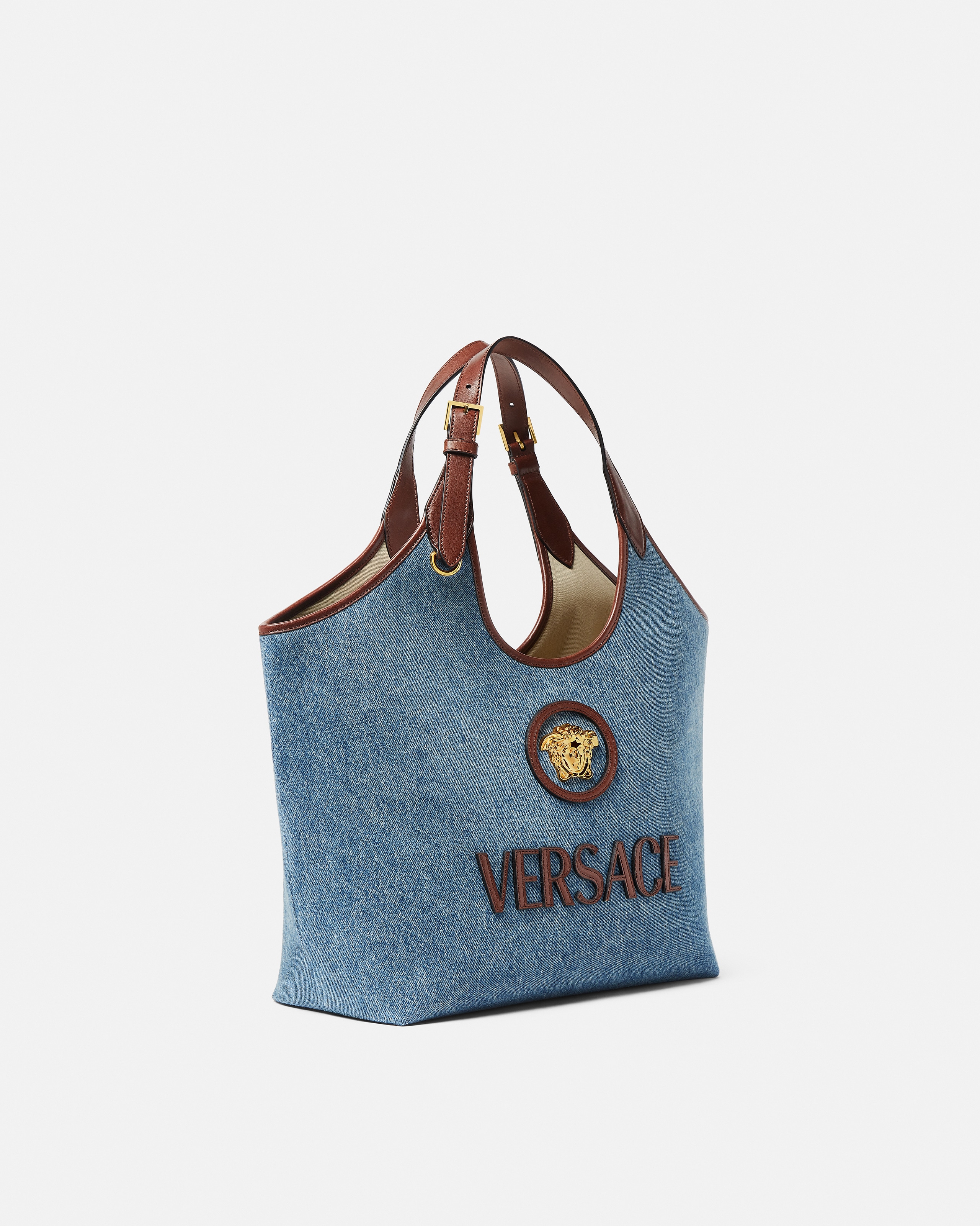 Versace La Medusa Denim Tote Bag