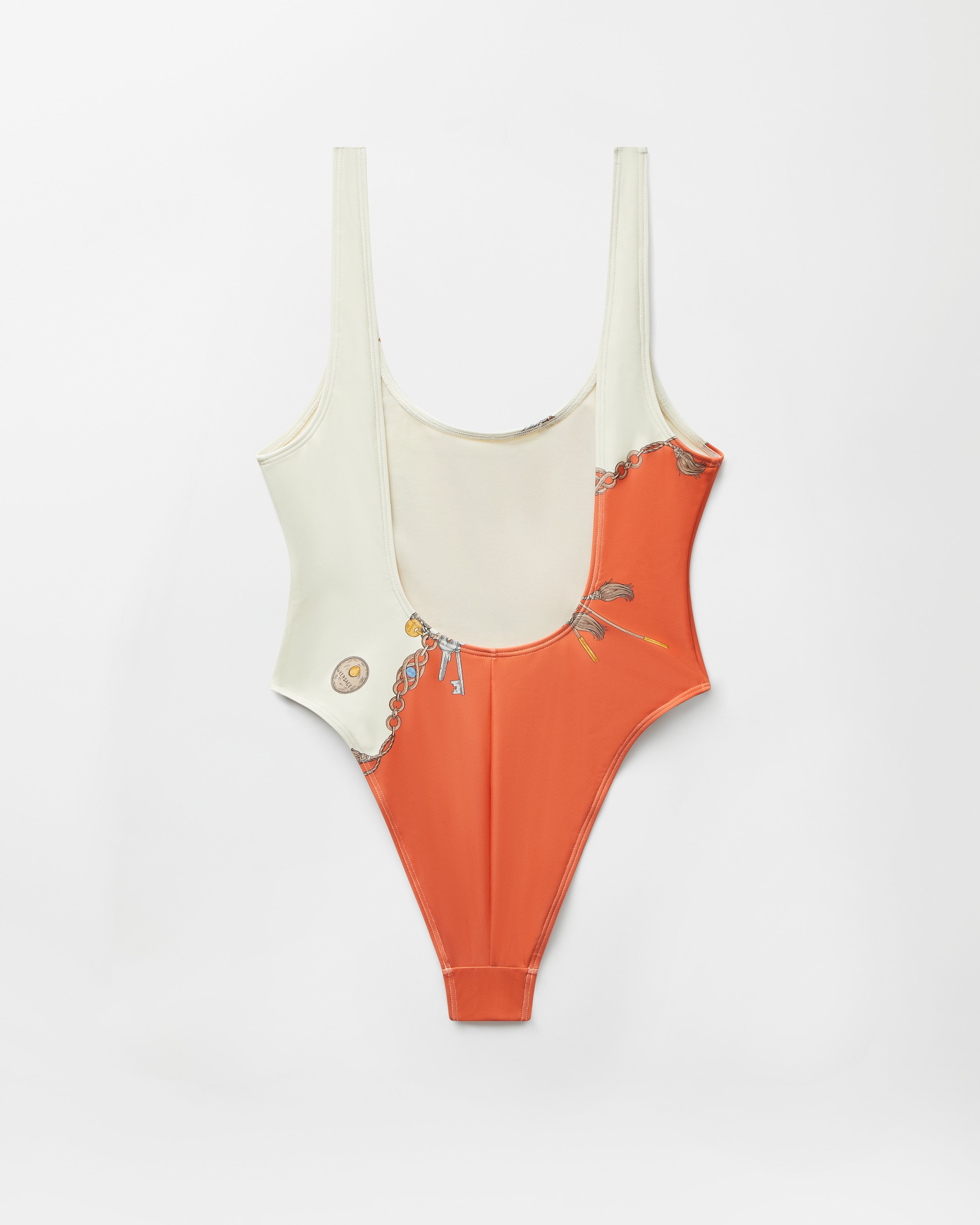 Printed One-Piece Swimsuit Orange | VERSACE US