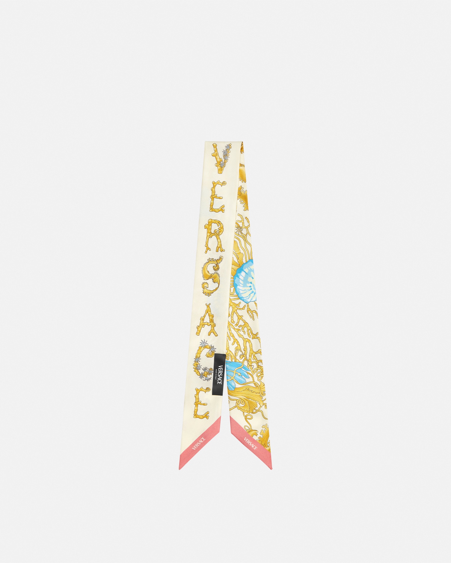 Versace Underwater Barocco Silk Scarf Tie