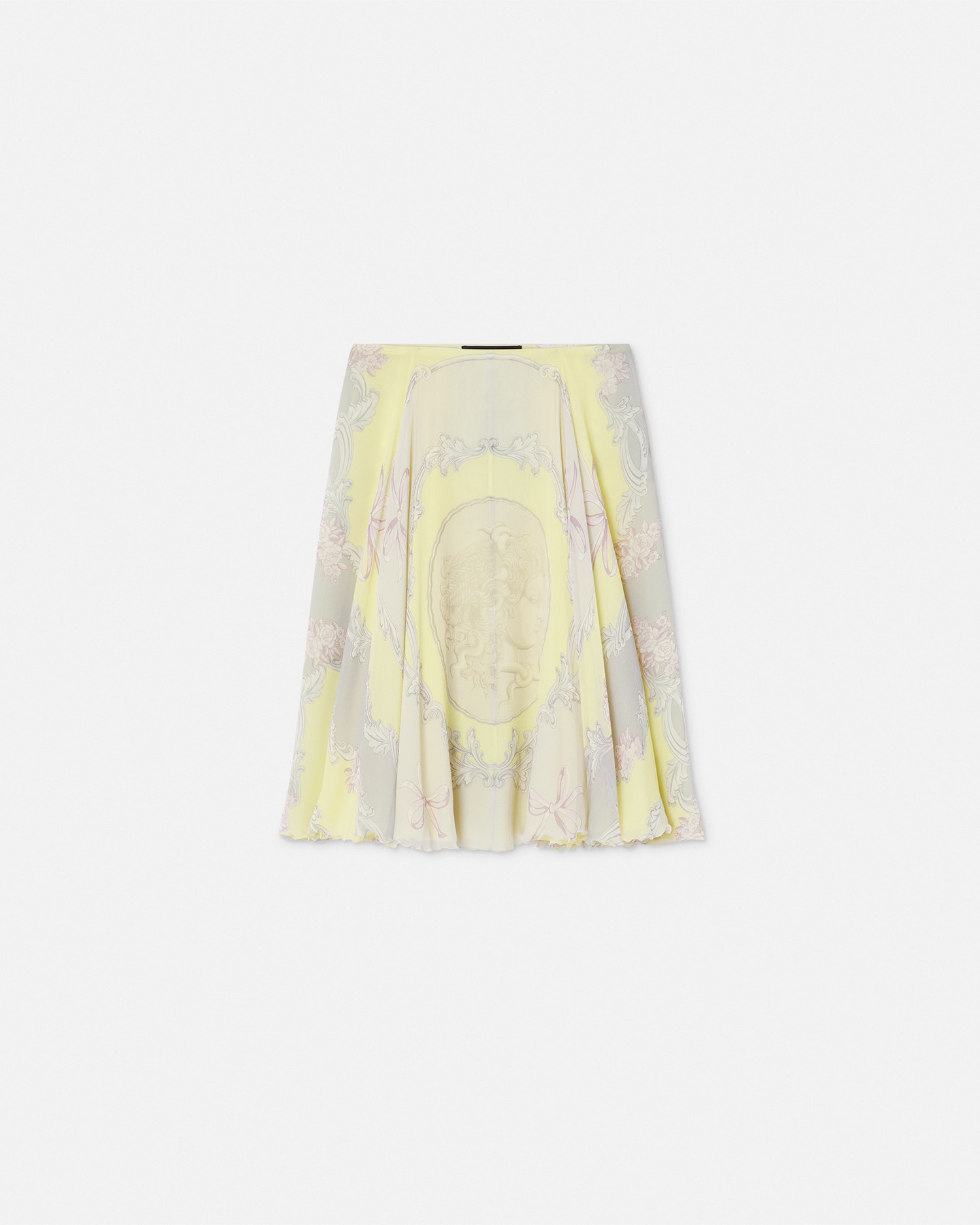 Versace Jupe Mi-longue Cameo Fluide En Crêpe De Soie In Print