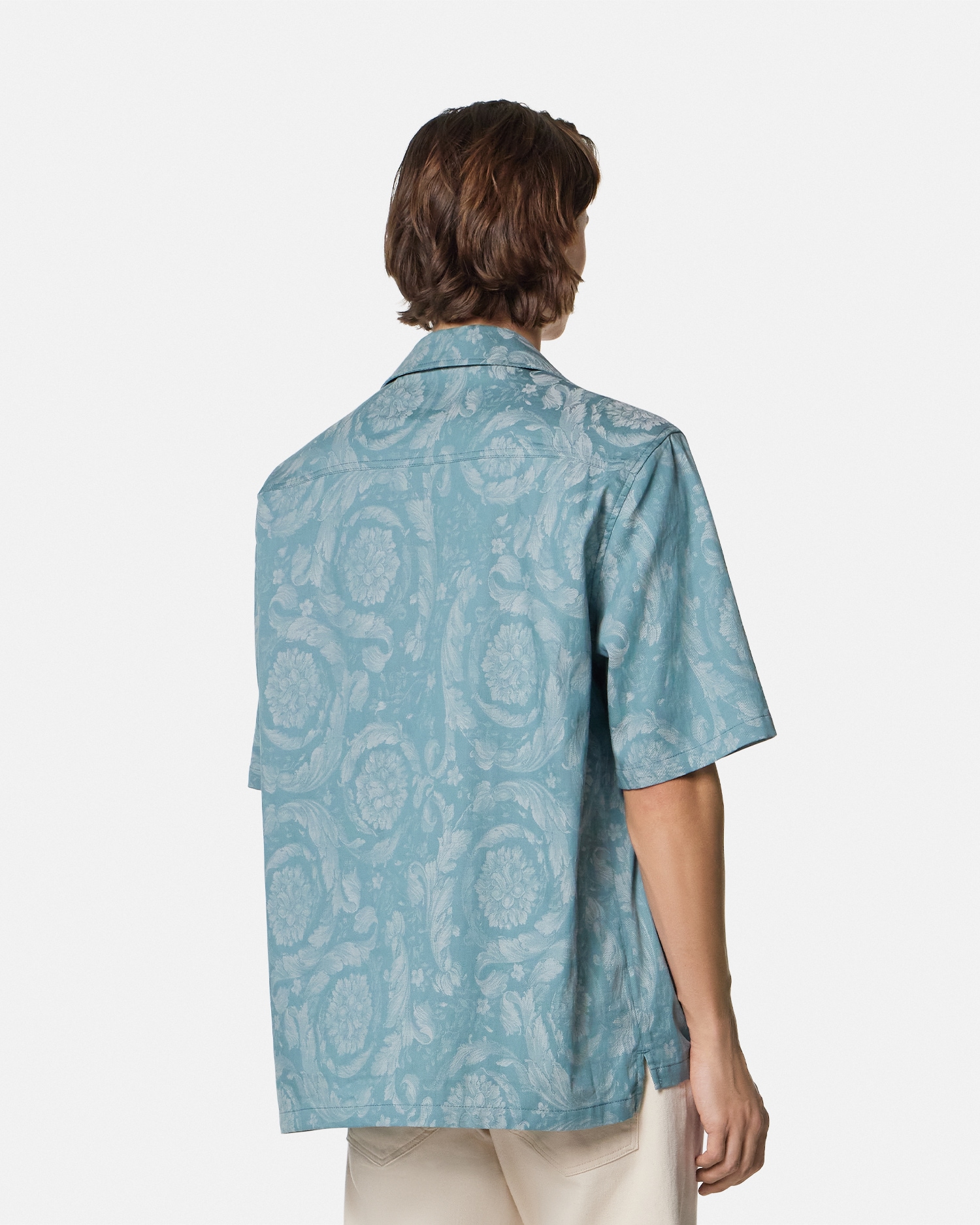 Barocco Jacquard Chambray Denim Shirt