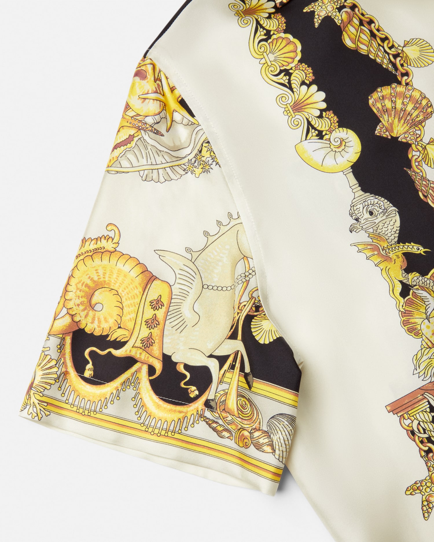 Tシャツ・カットソー VERSACE FW25 CORAL TEATER MC (1003926 1A145675W800) Coral Theatre Silk Shirt | VERSACE US