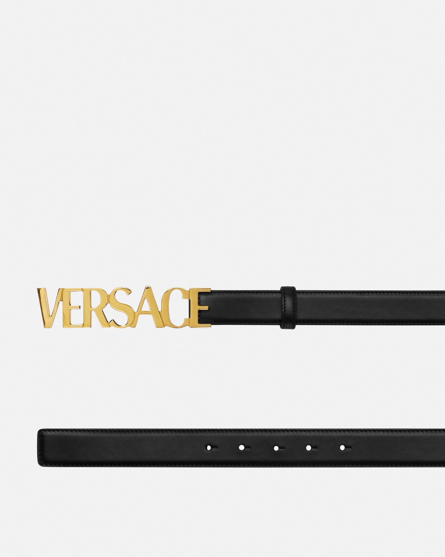 Versace Logo Leather Belt 1.2"