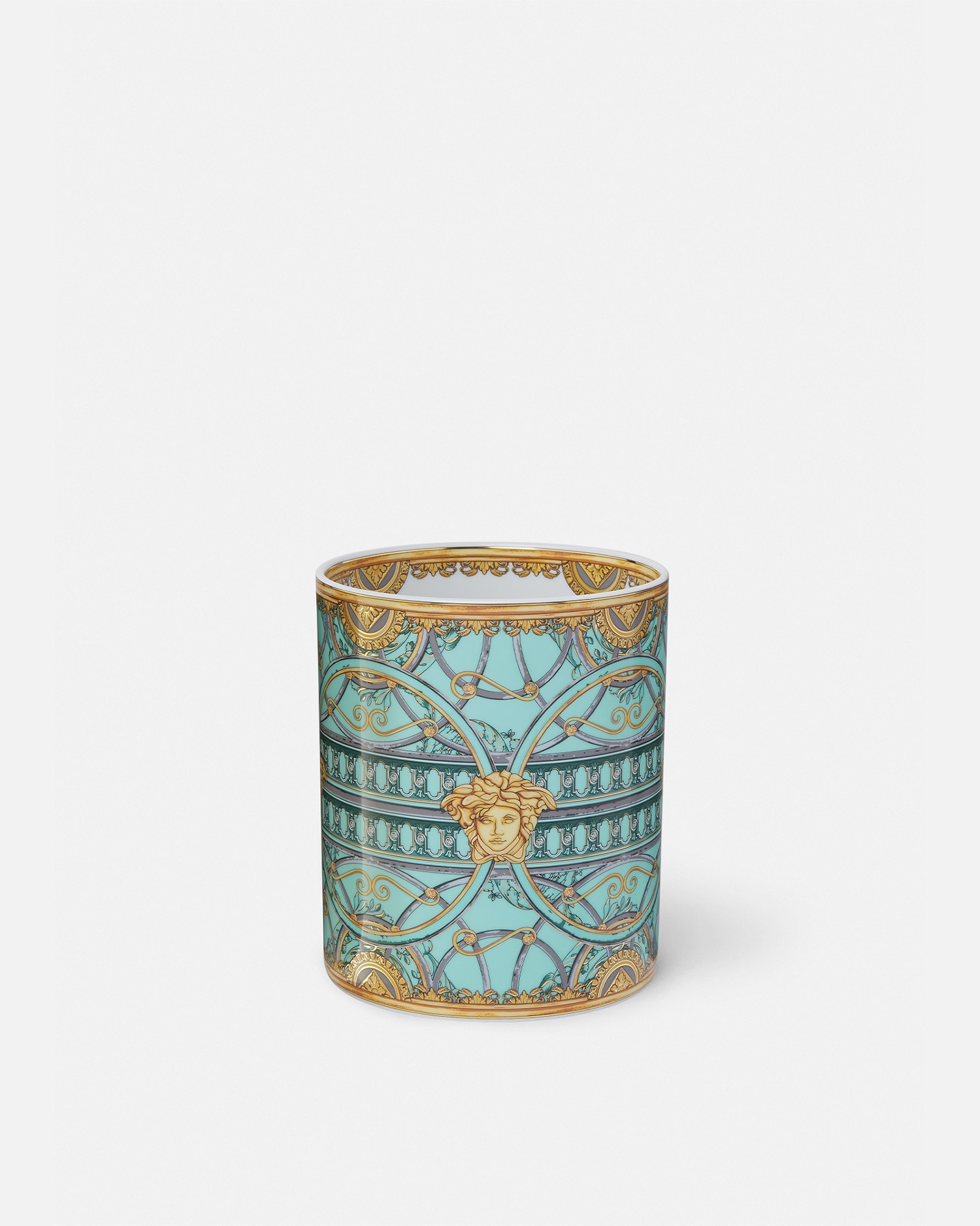 Versace Vase Scala Del Palazzo Verde 18 Cm In Vert