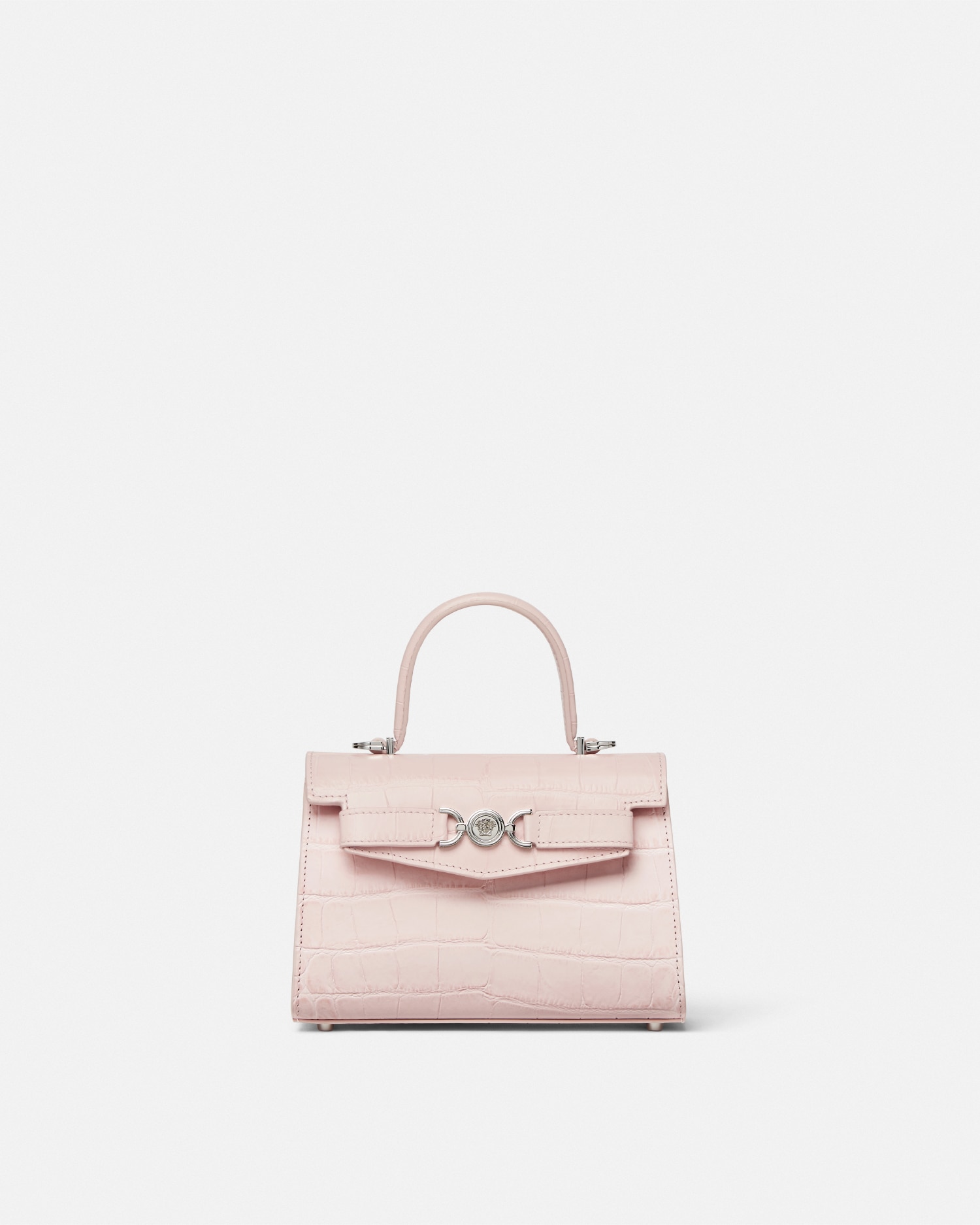 Versace Croc-effect Medusa '95 Small Handbag In Pink