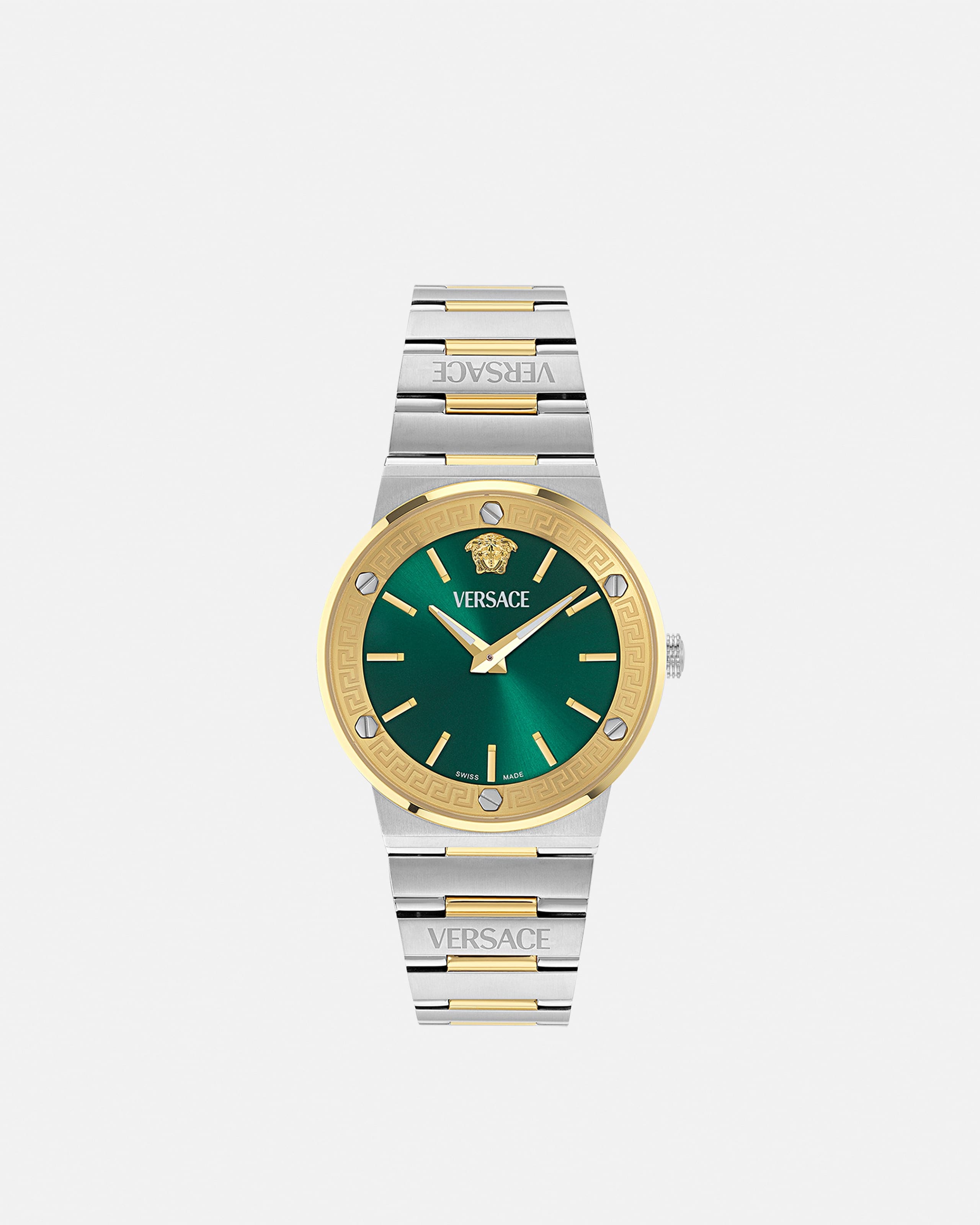 Versace Greca Logo Aero Montre In Gray