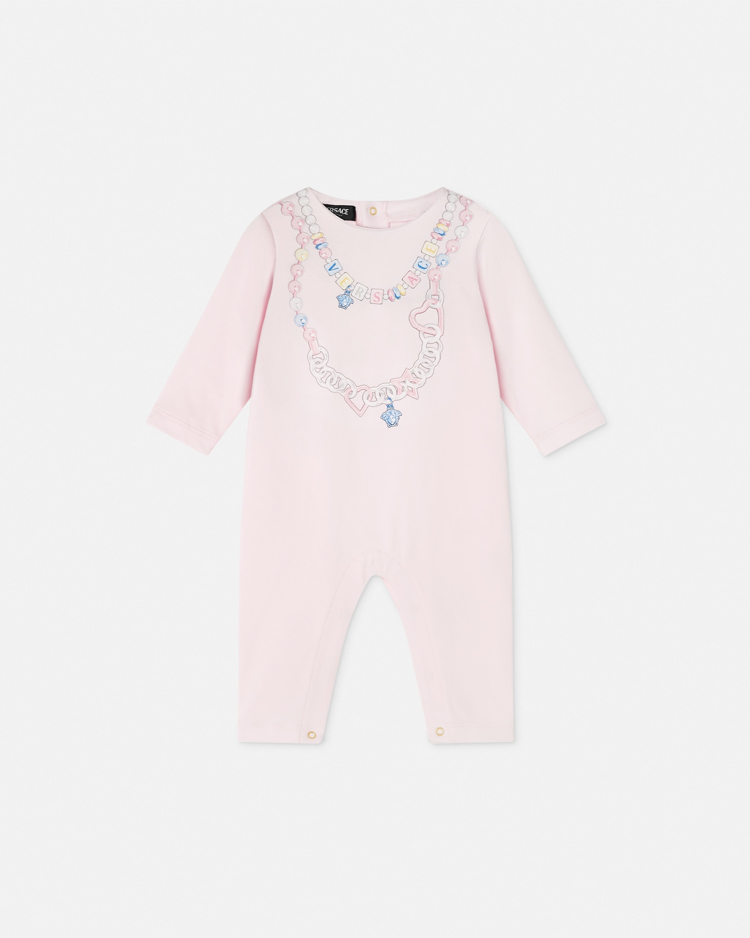 Versace Pyjama Necklace Logo Baby In Bleu Clair