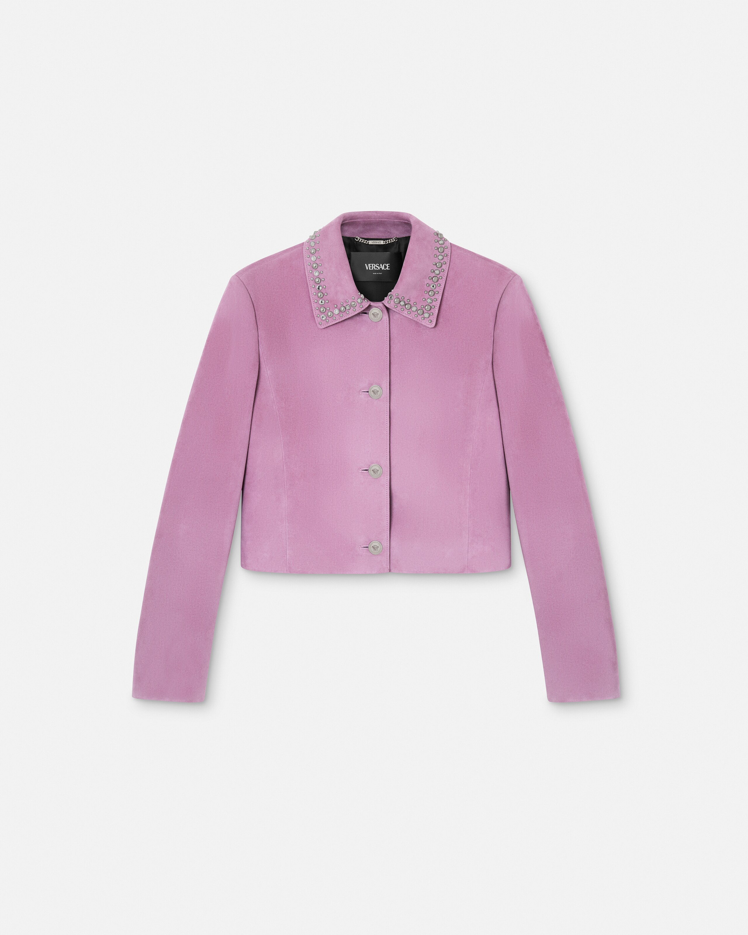 Versace Veste En Daim À Ornements In Purple