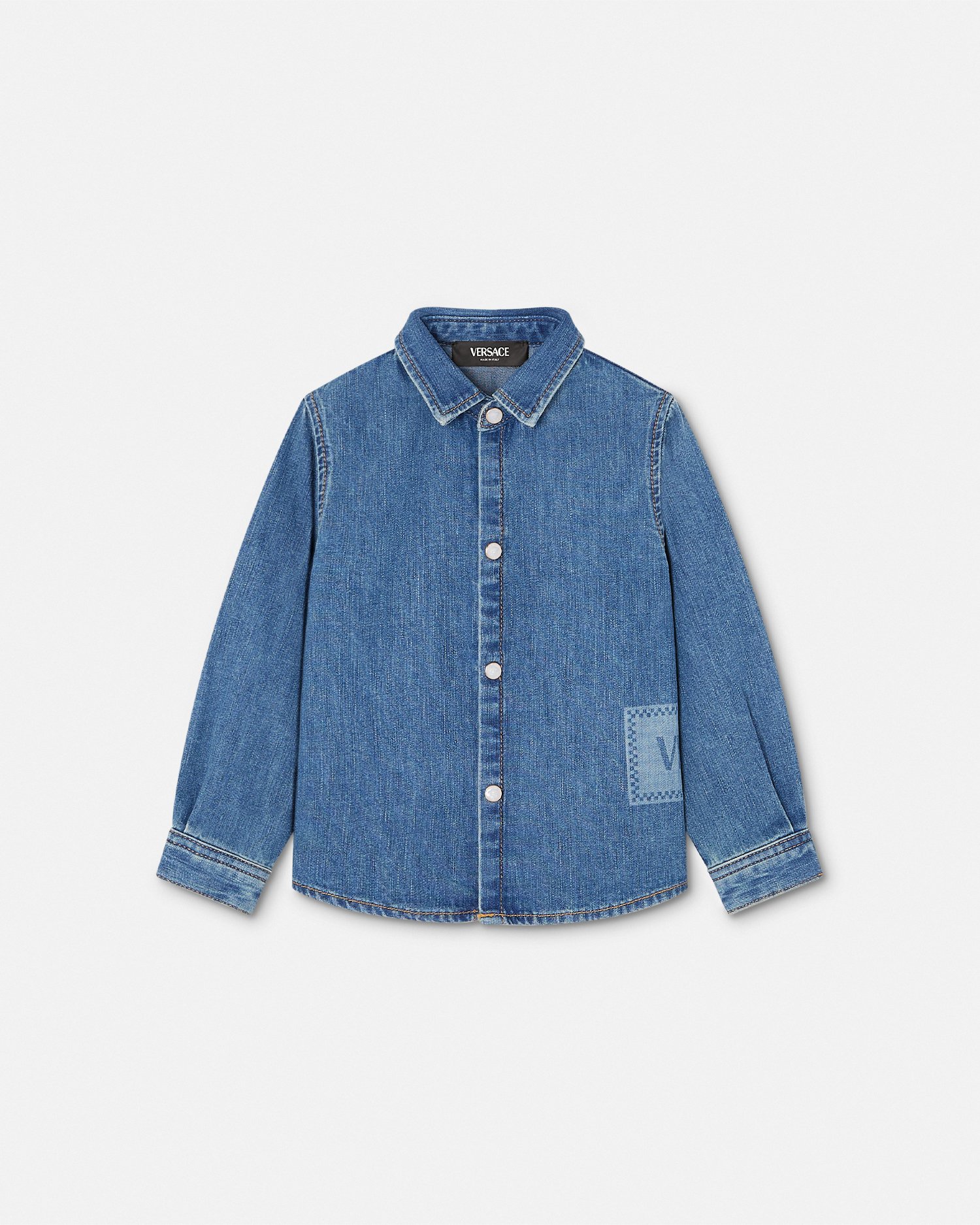 Versace Chemise '90s Vintage Logo Kids En Denim