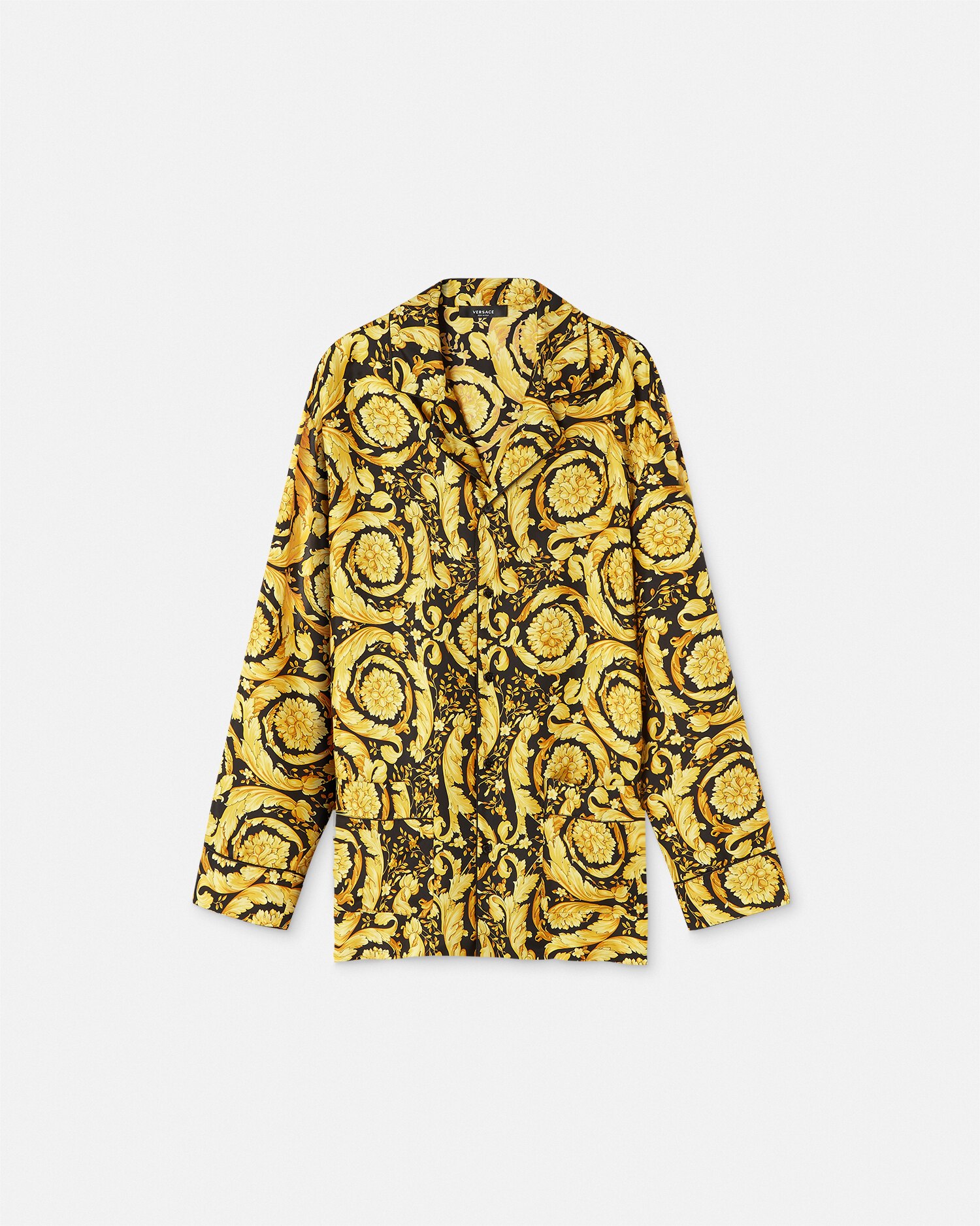 Versace Underwear E Beachwear Barocco Silk Pajama Top In Print