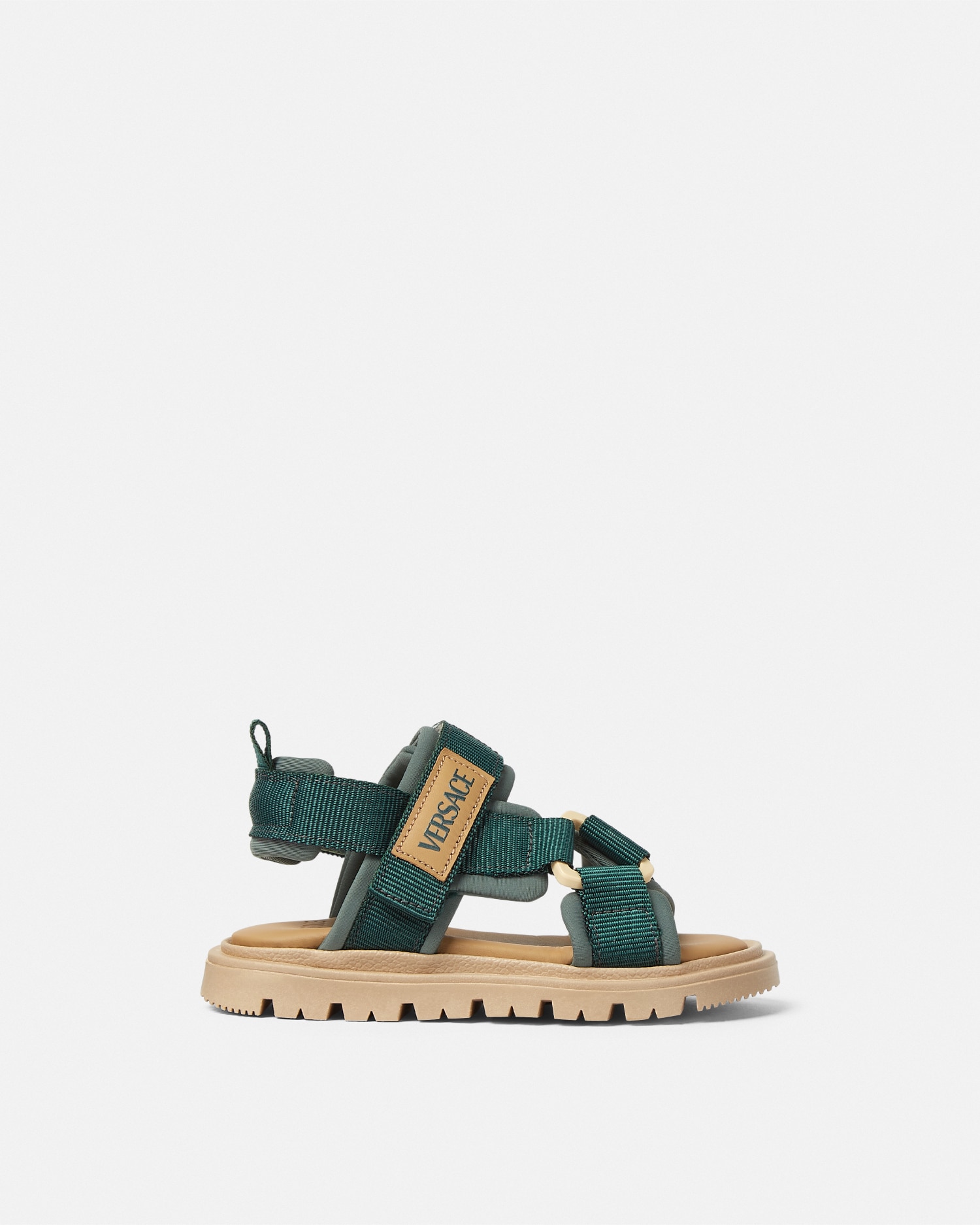 Versace Logo Baby Sandals In Green