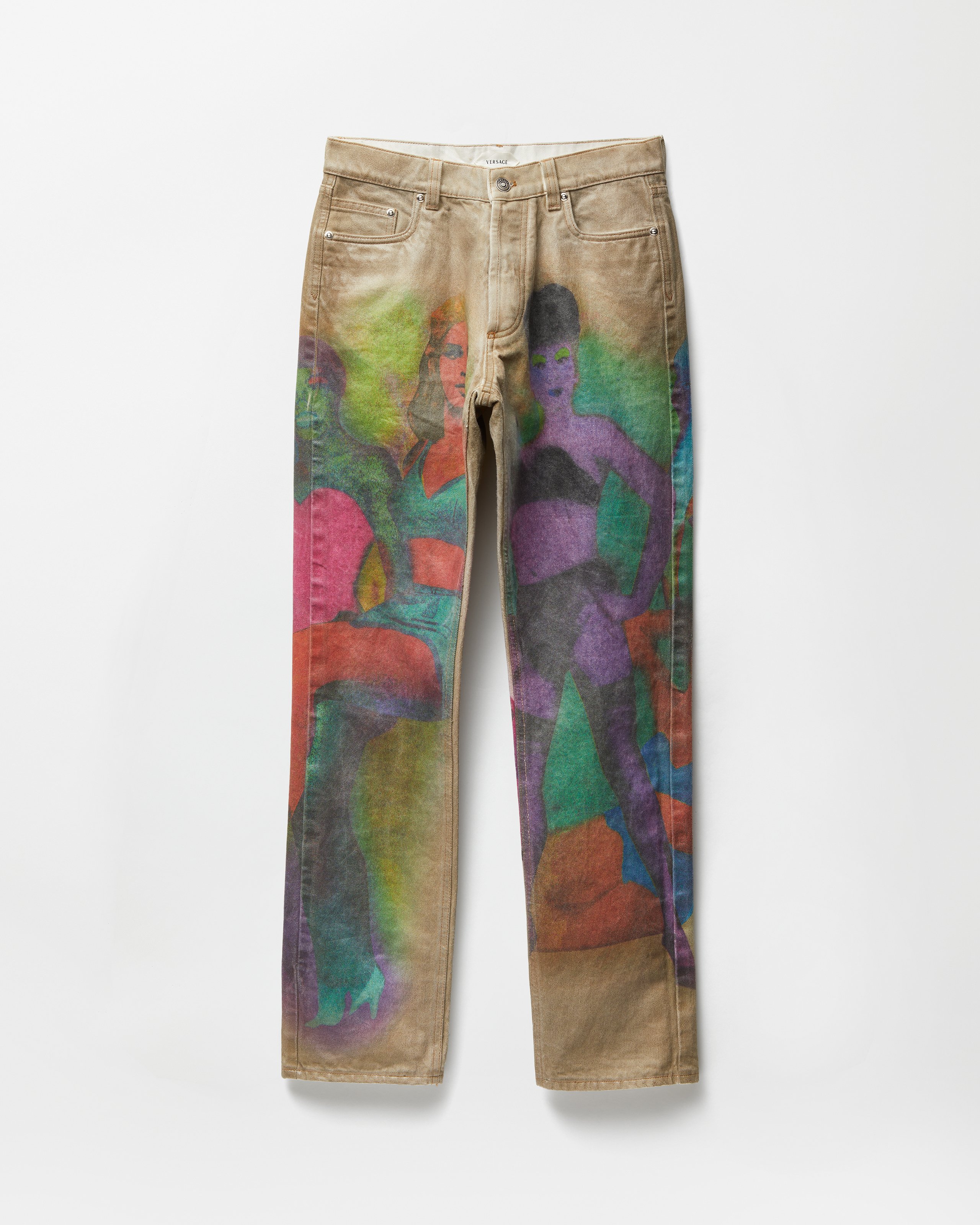 Printed Straight Jeans Multicolor | VERSACE US