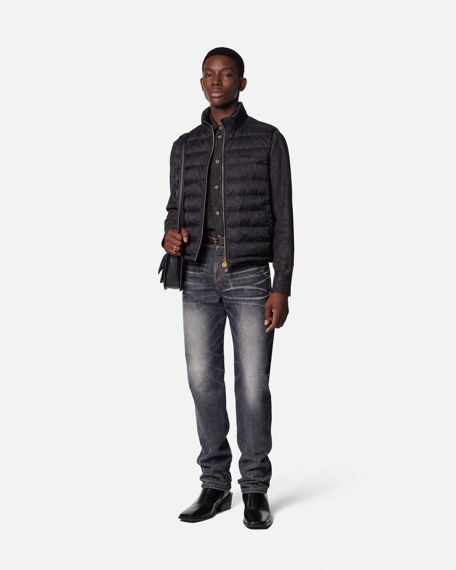 Barocco Jacquard Chambray Denim Shirt