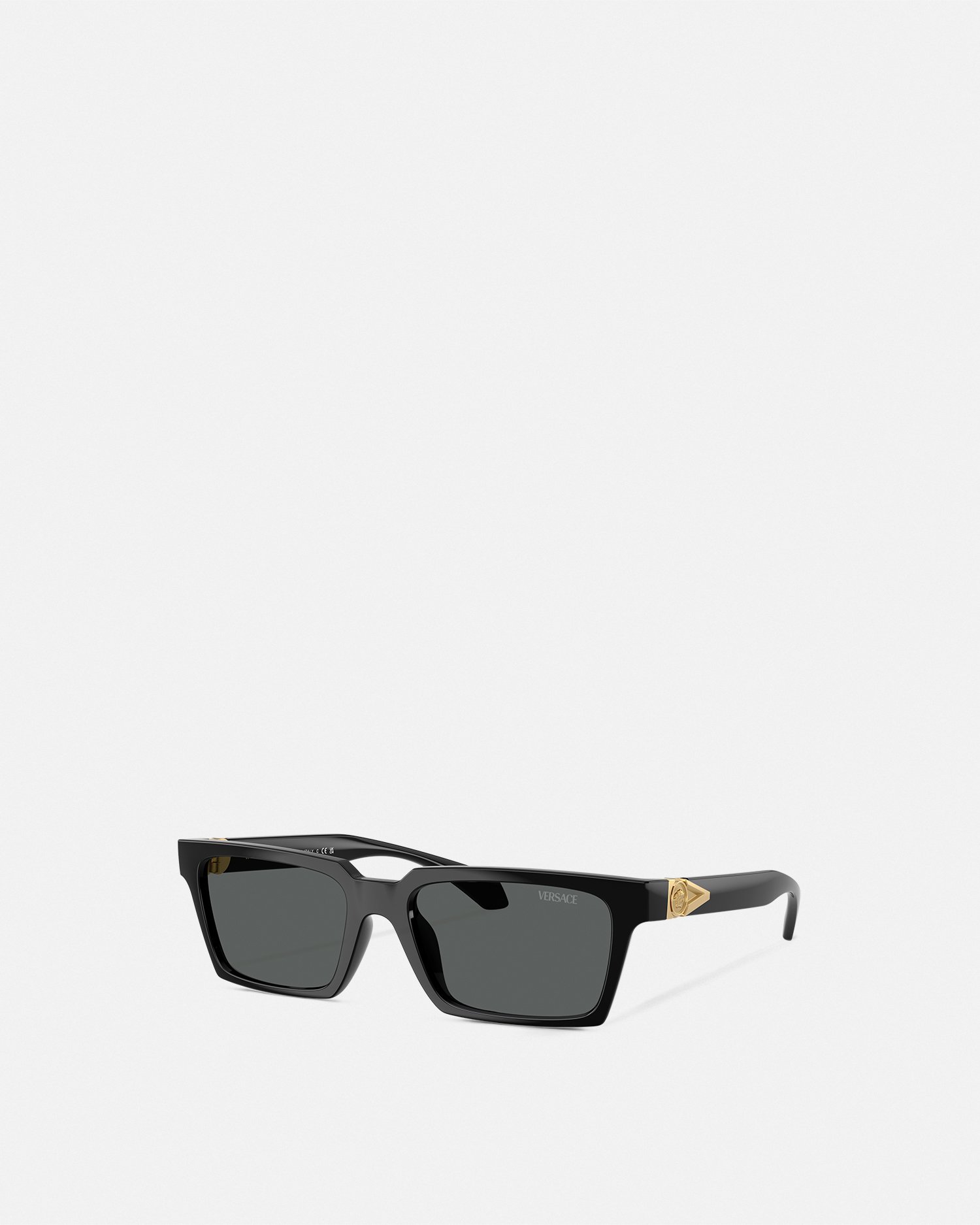 Versace Avanti Rectangular Sunglasses In Black