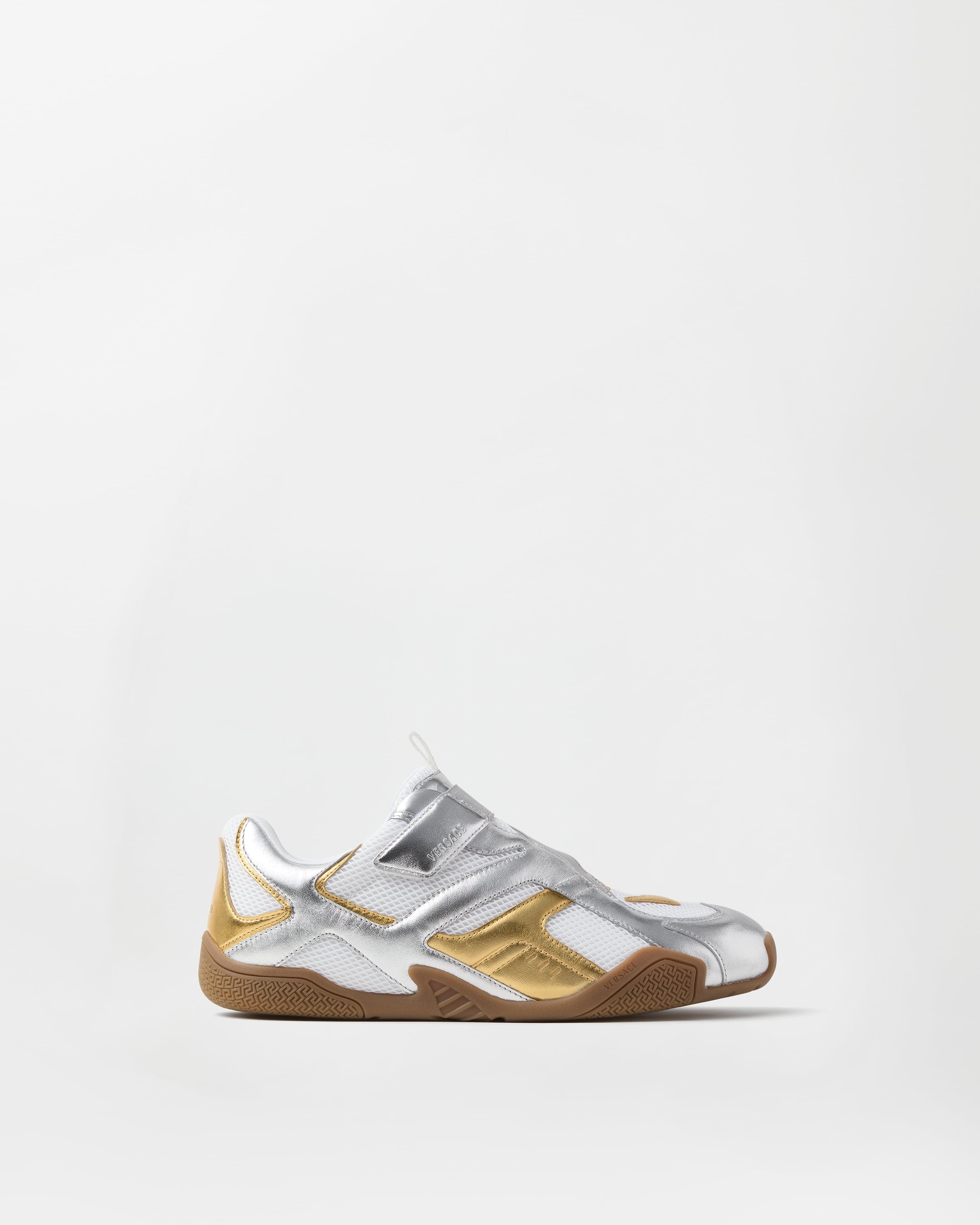 Galaxia Metallic Sneakers Silver,Gold | VERSACE US