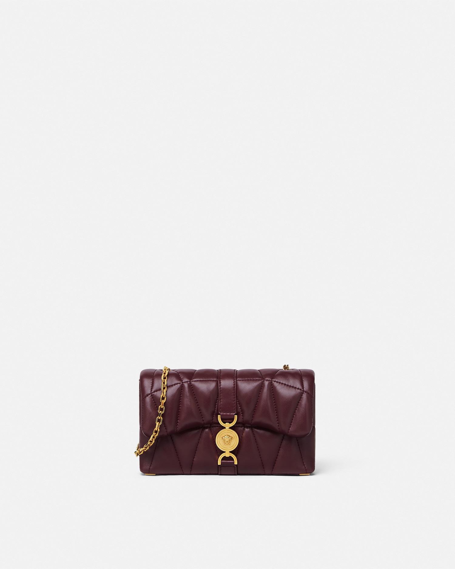 Versace Kleio Quilted Mini Bag In Bordeaux