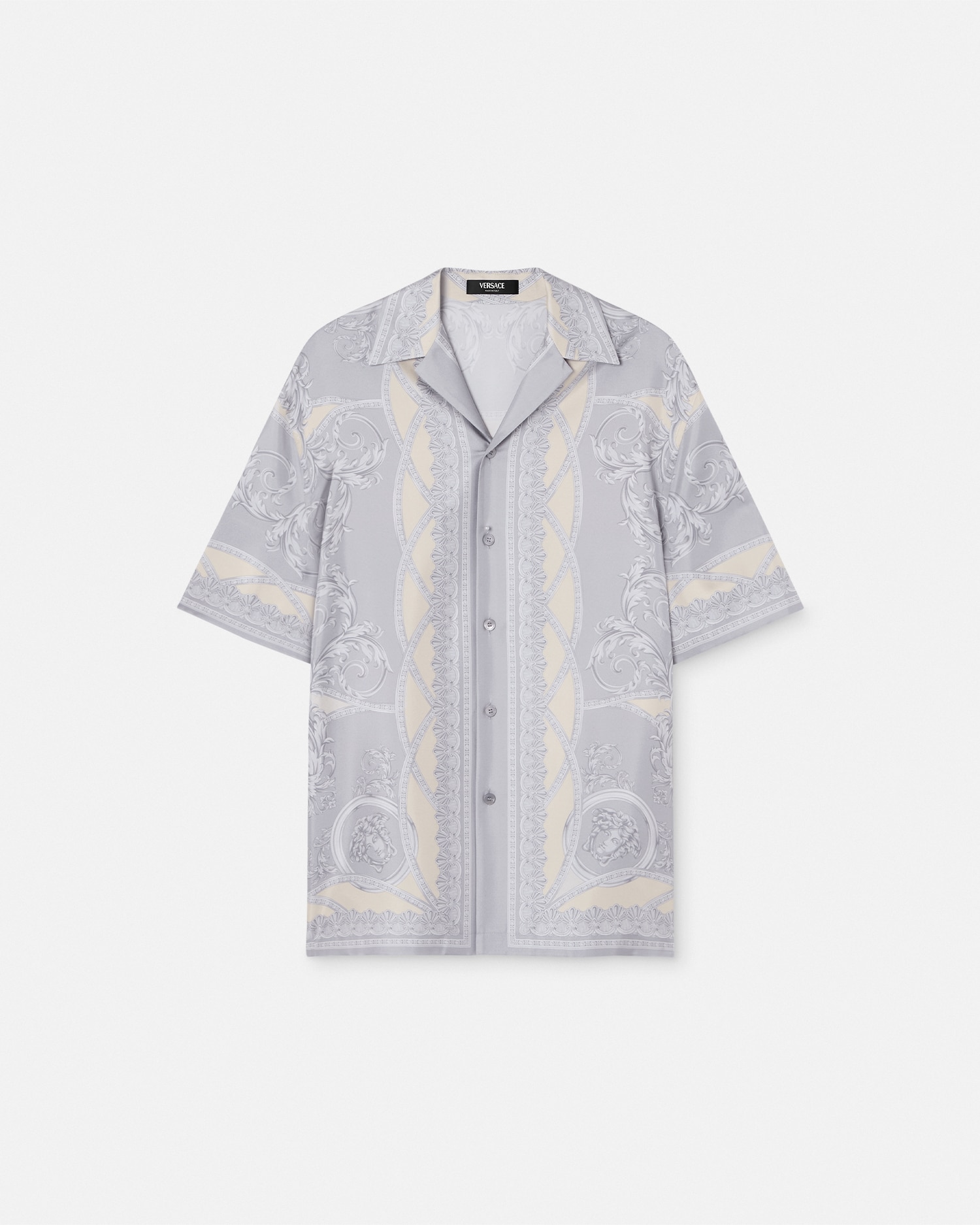 Versace Tailored Short-sleeved Shirt With La Coupe Des Dieux Print In Print