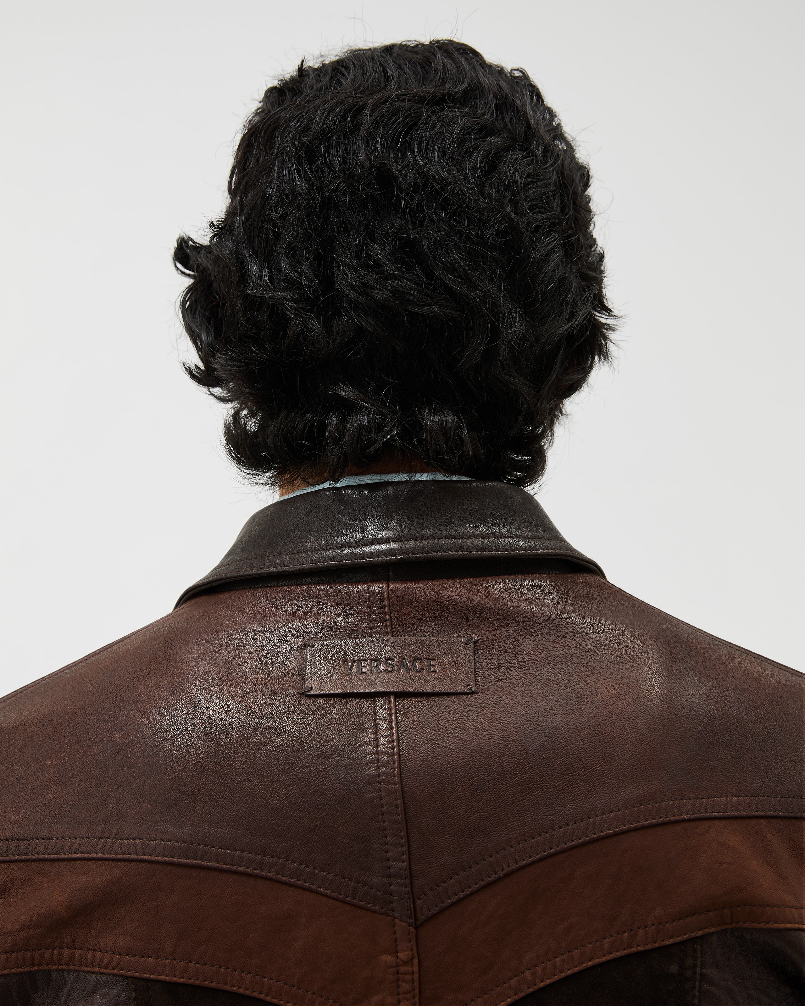 Leather Blouson Brown | VERSACE US