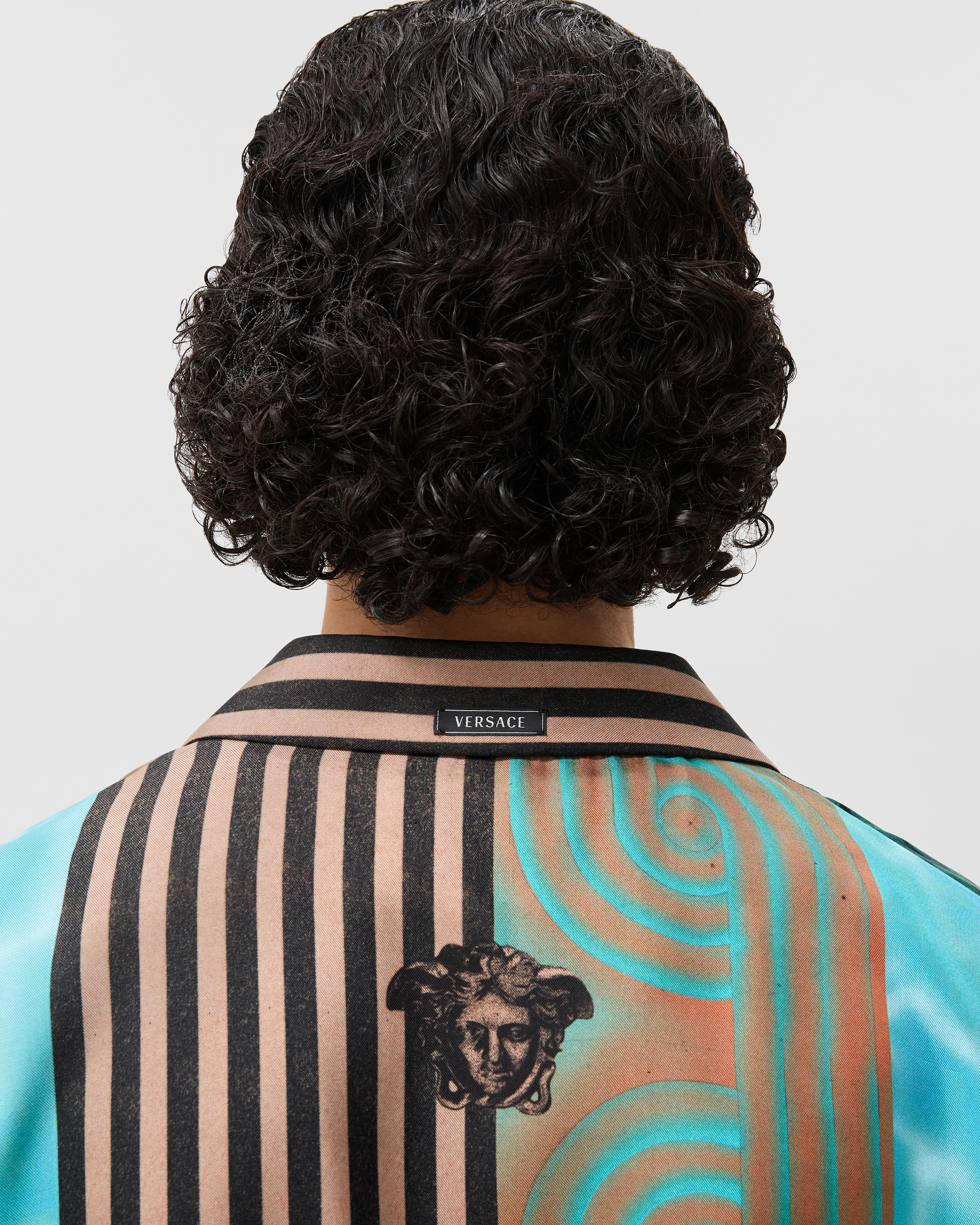 Printed Silk Twill Shirt Print | VERSACE US
