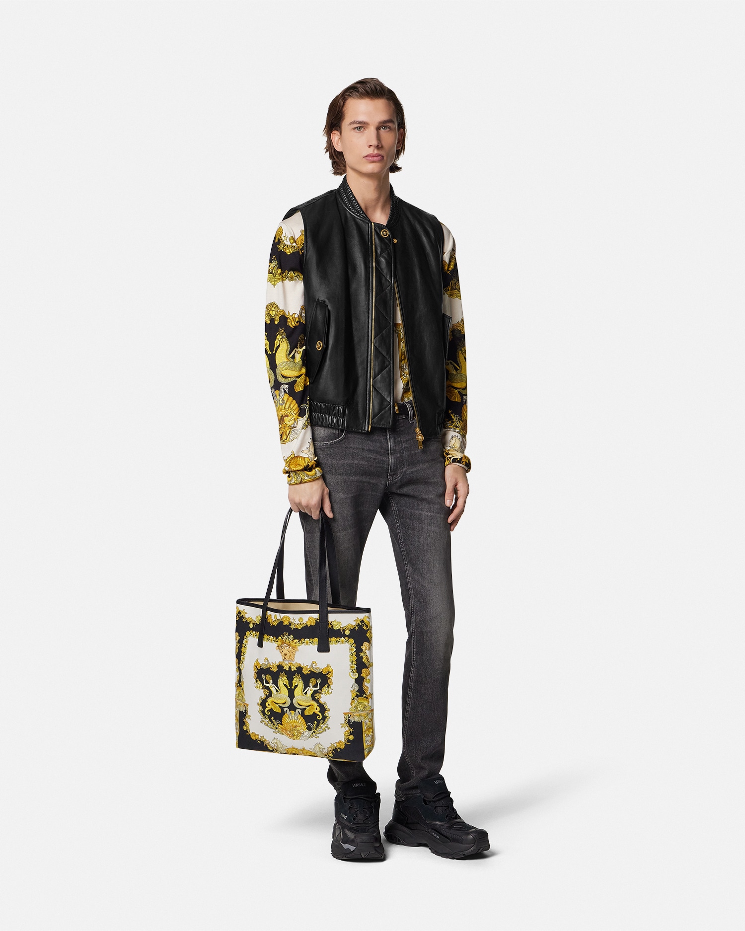 Embroidered Medusa Rock Slim-Fit Jeans