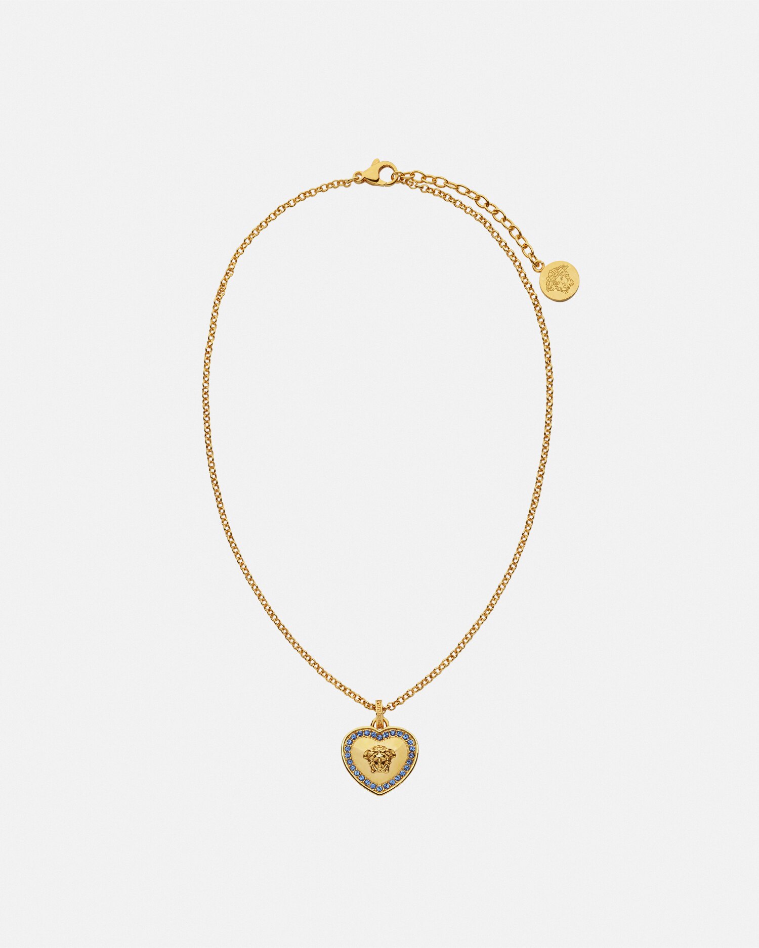 Versace Crystal Heart Medusa Kids Necklace In Gold