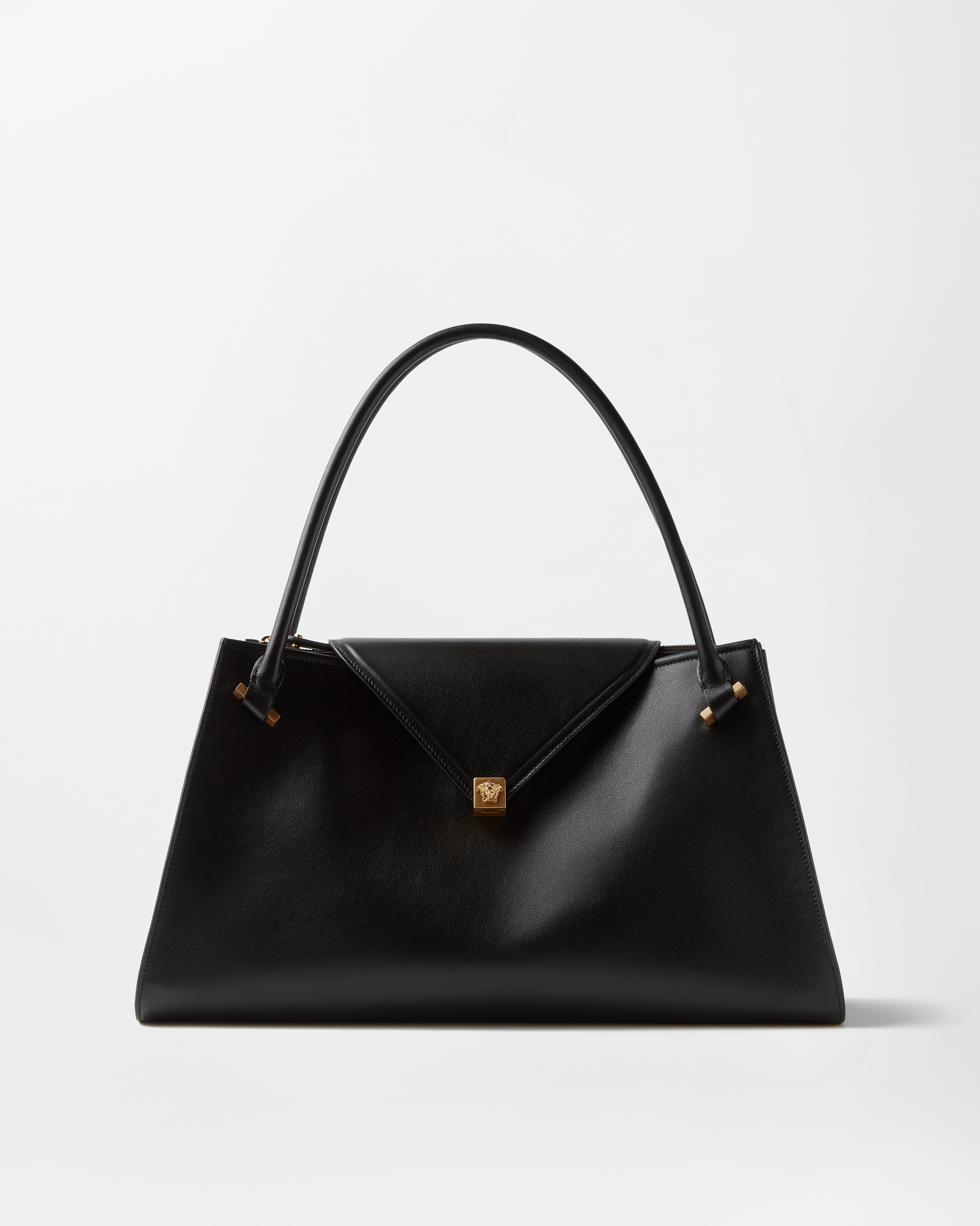 Versace Severine Large Leather Shoulder Bag In Black