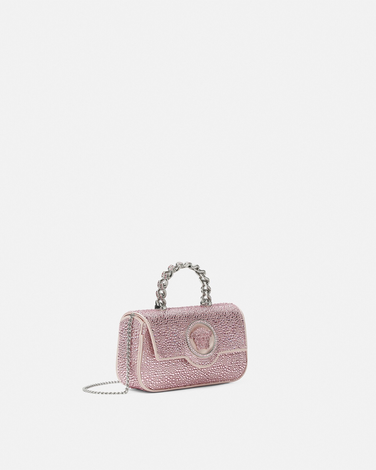 Versace Crystal La Medusa Mini Bag In Light Pink
