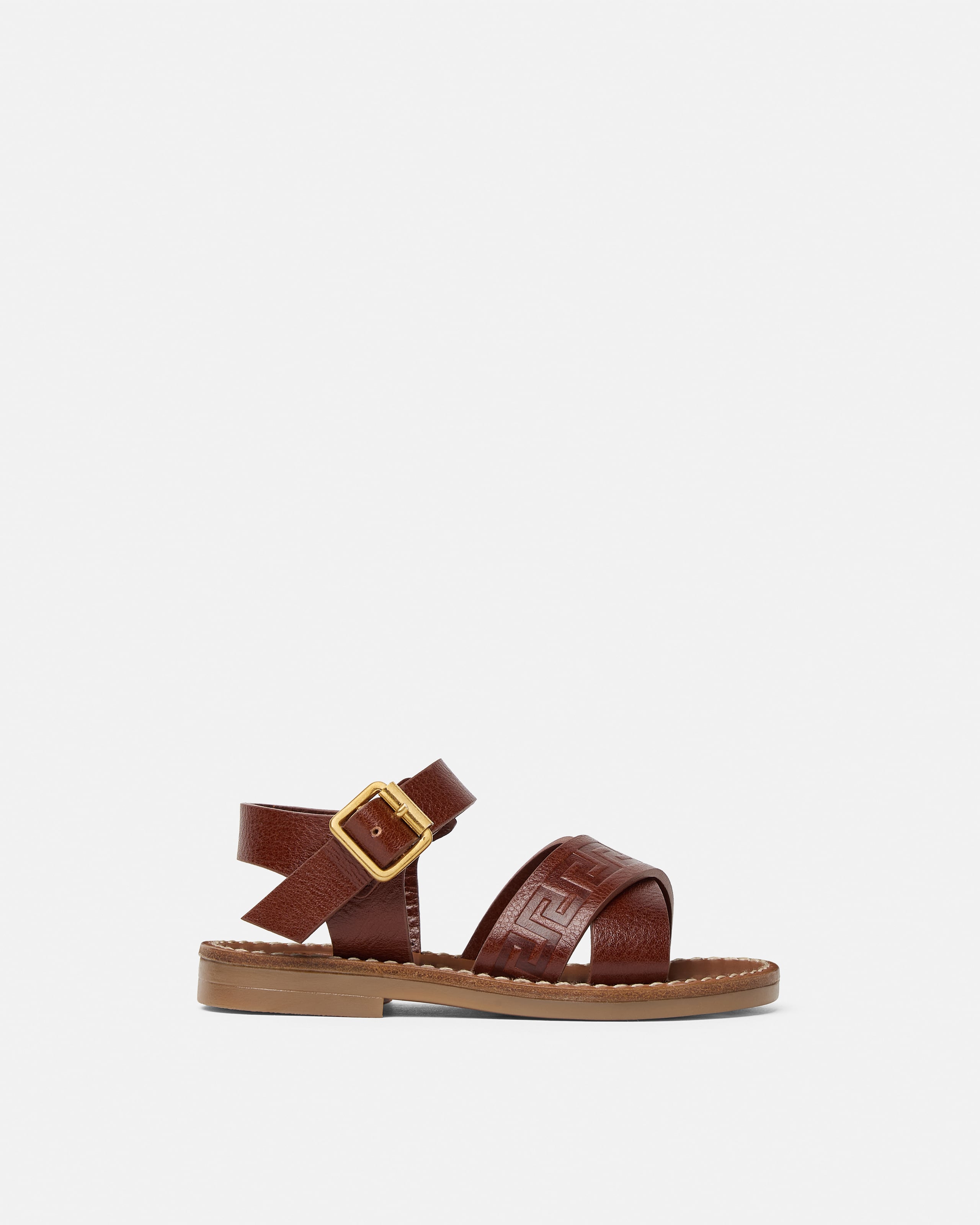 Versace Sandales En Cuir Baby In Brown
